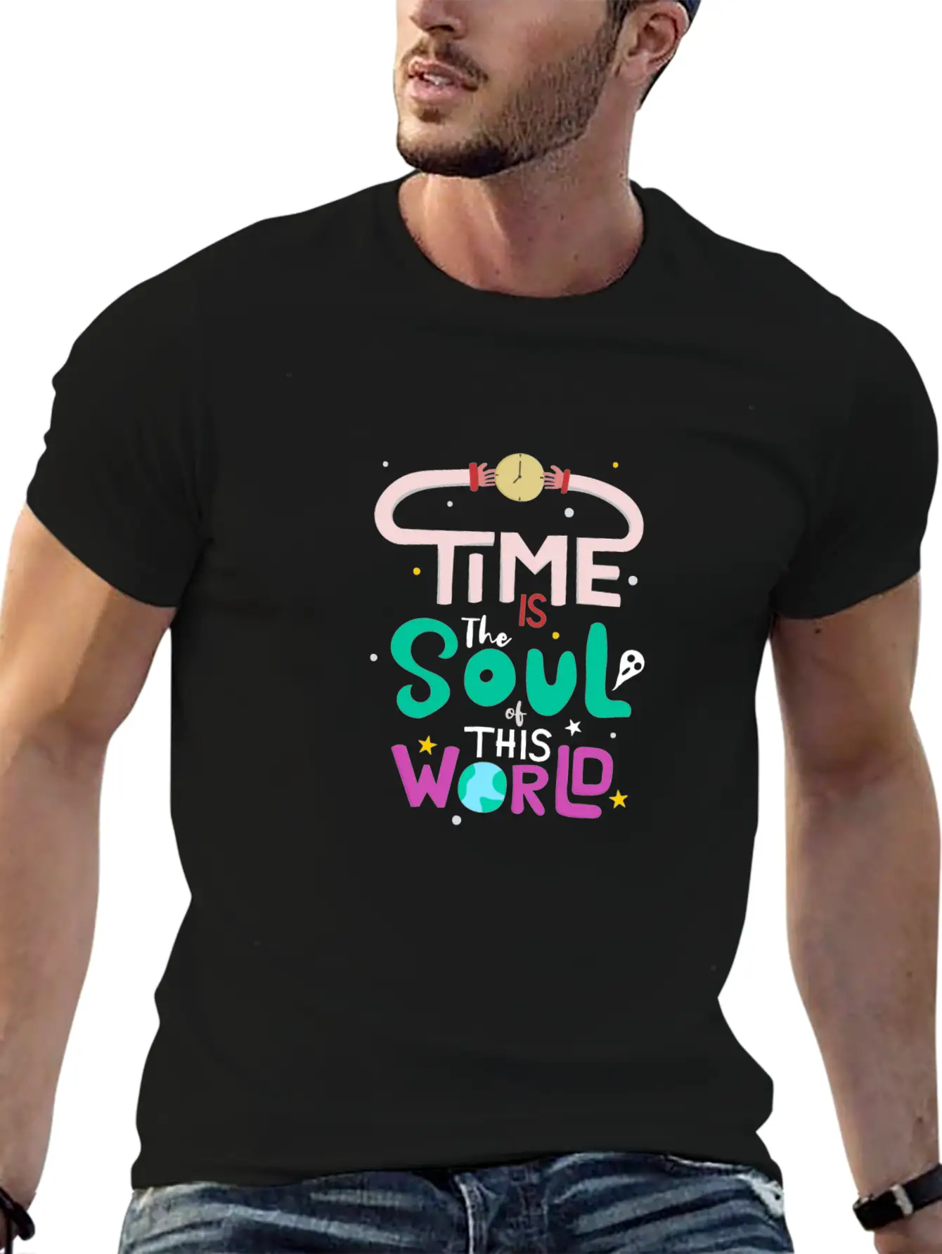 Time Unisex Short Sleeve Soft Cotton T-Shirt – Casual Everyday Wear