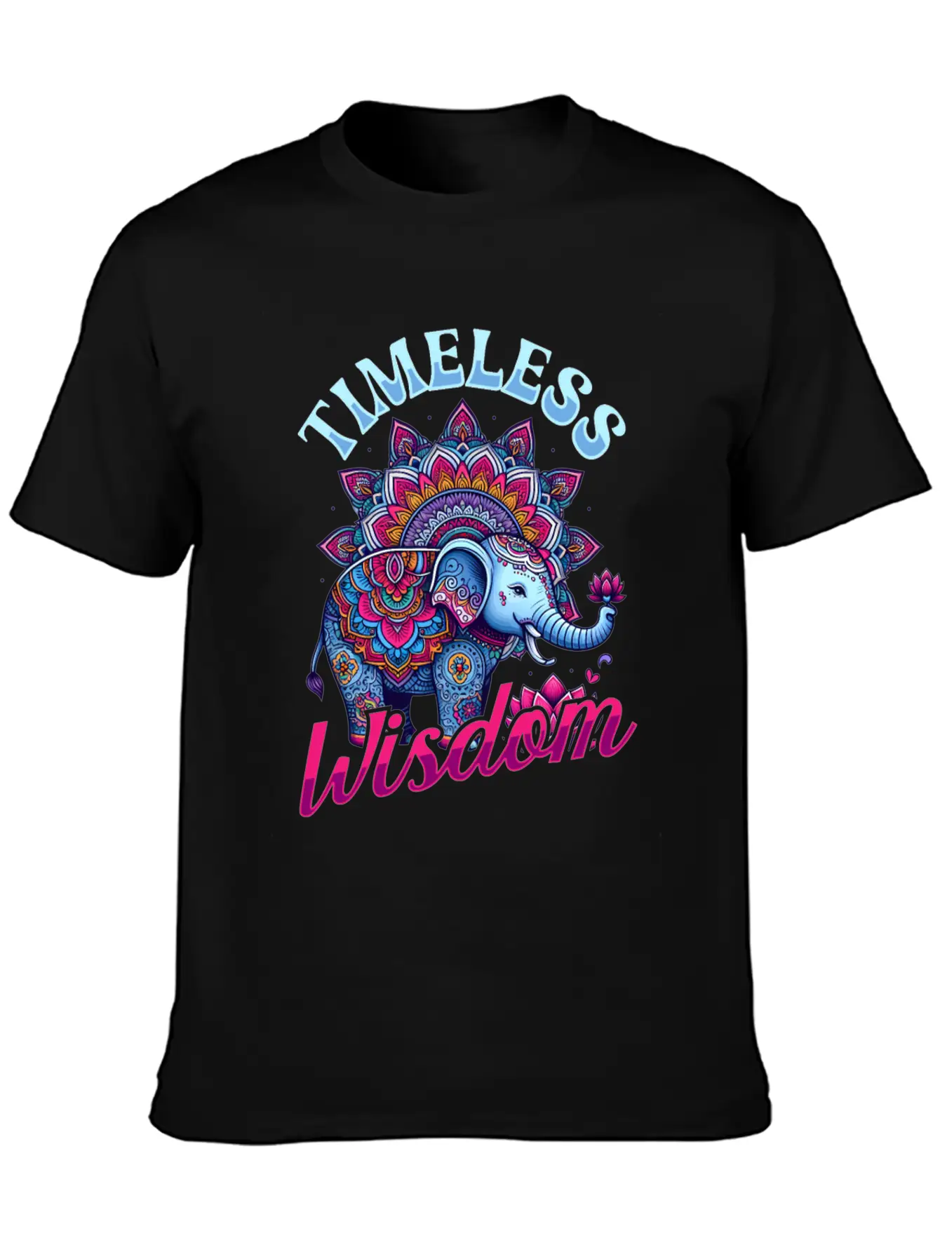 Timeless Wisdom Elephant Mandala Comfortable Minimalist Graphic Tee – Summer Style Essential