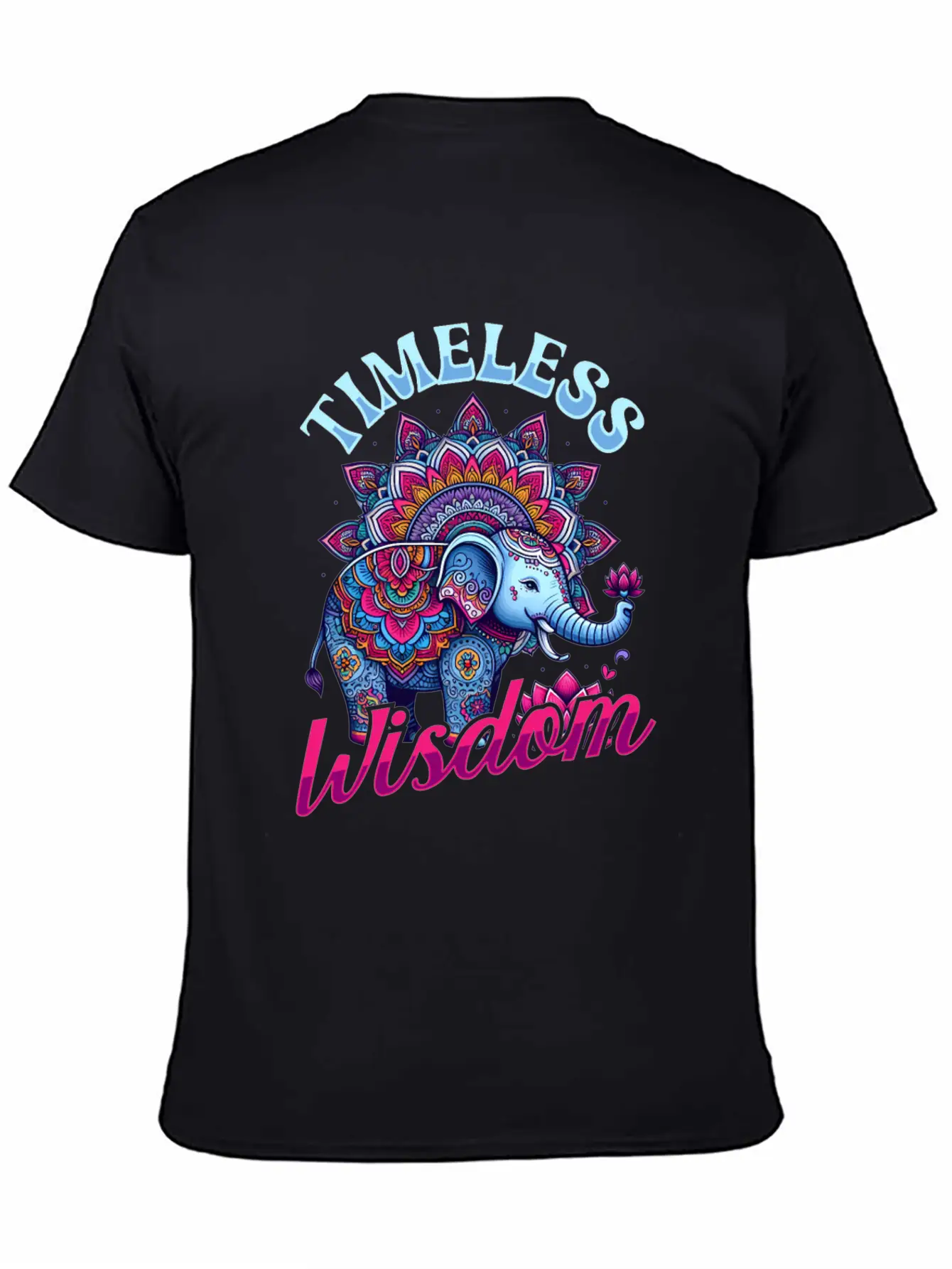Timeless Wisdom Elephant Mandala Comfortable Minimalist Graphic Tee – Summer Style Essential