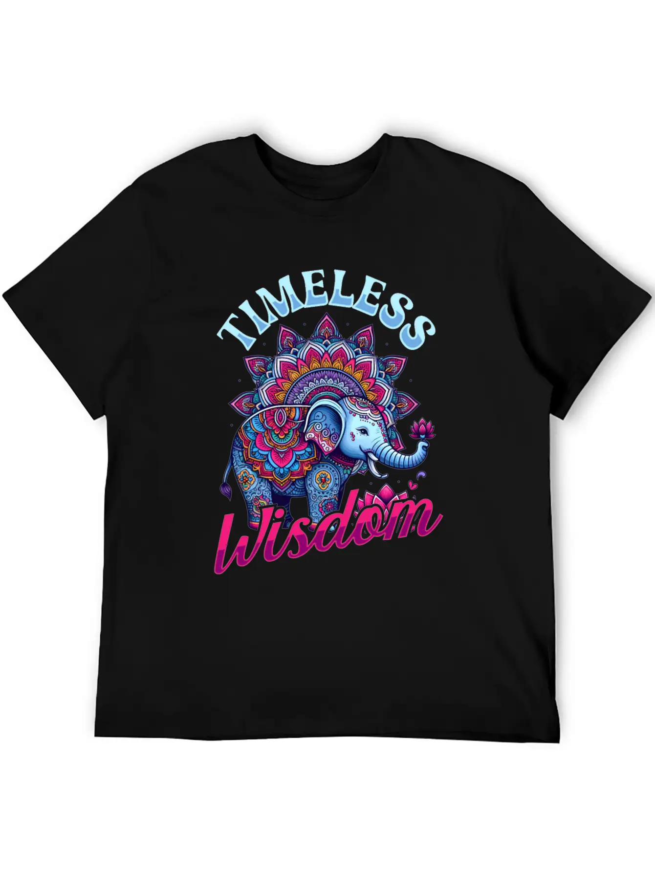 Timeless Wisdom Elephant Mandala Comfortable Minimalist Graphic Tee – Summer Style Essential