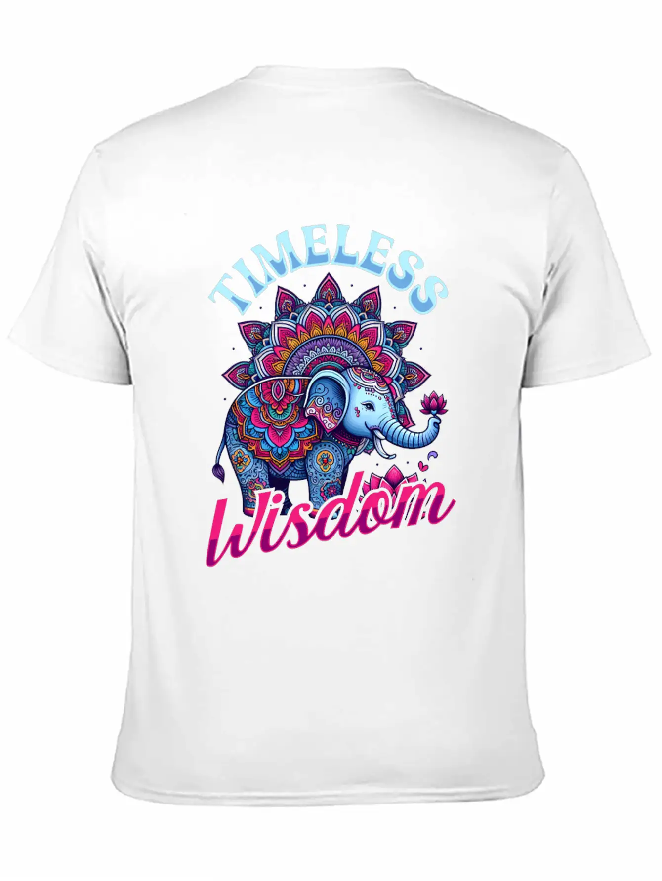 Timeless Wisdom Elephant Mandala Comfortable Minimalist Graphic Tee – Summer Style Essential