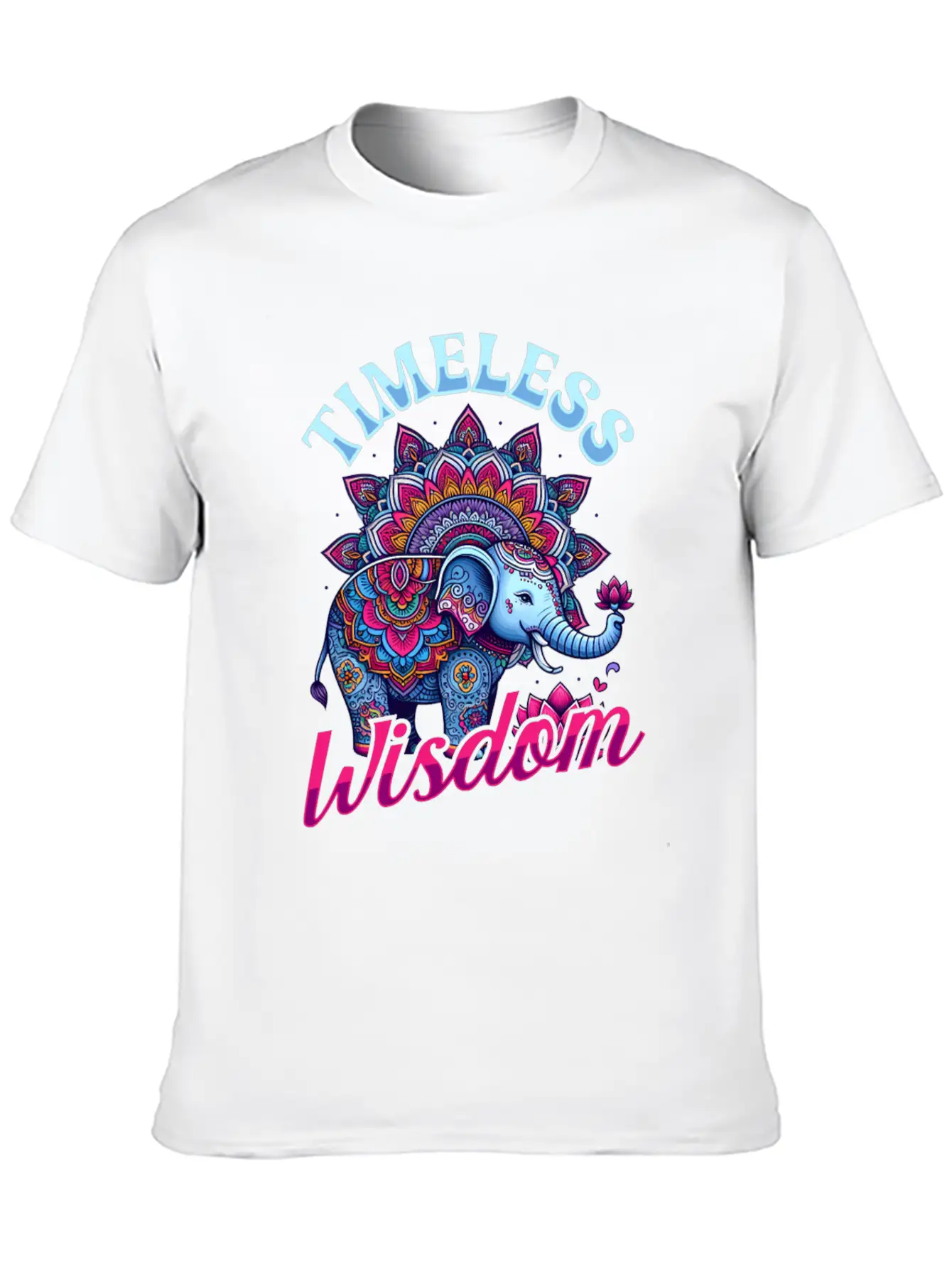 Timeless Wisdom Elephant Mandala Comfortable Minimalist Graphic Tee – Summer Style Essential