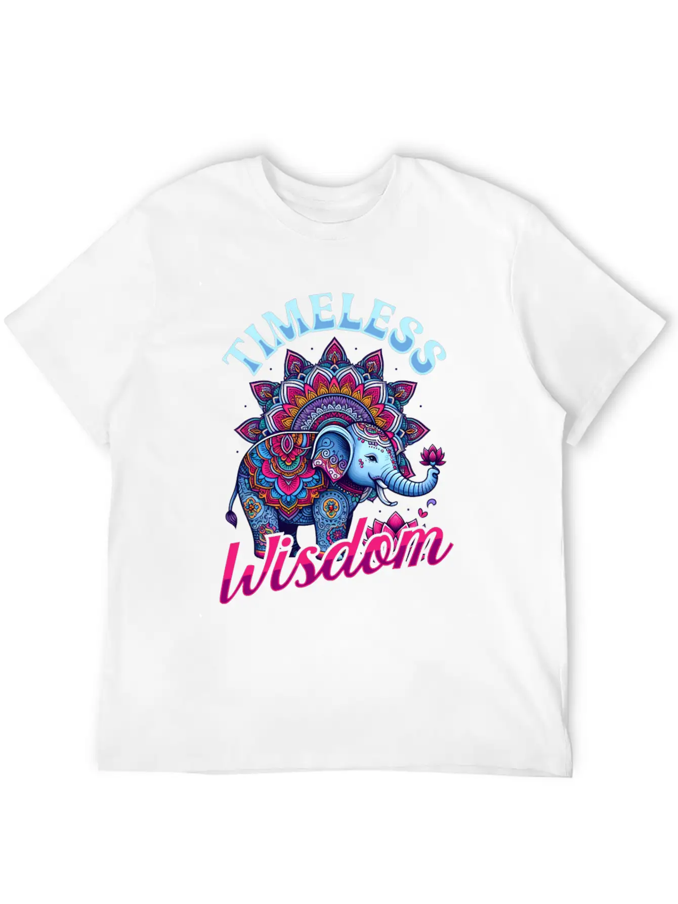 Timeless Wisdom Elephant Mandala Comfortable Minimalist Graphic Tee – Summer Style Essential