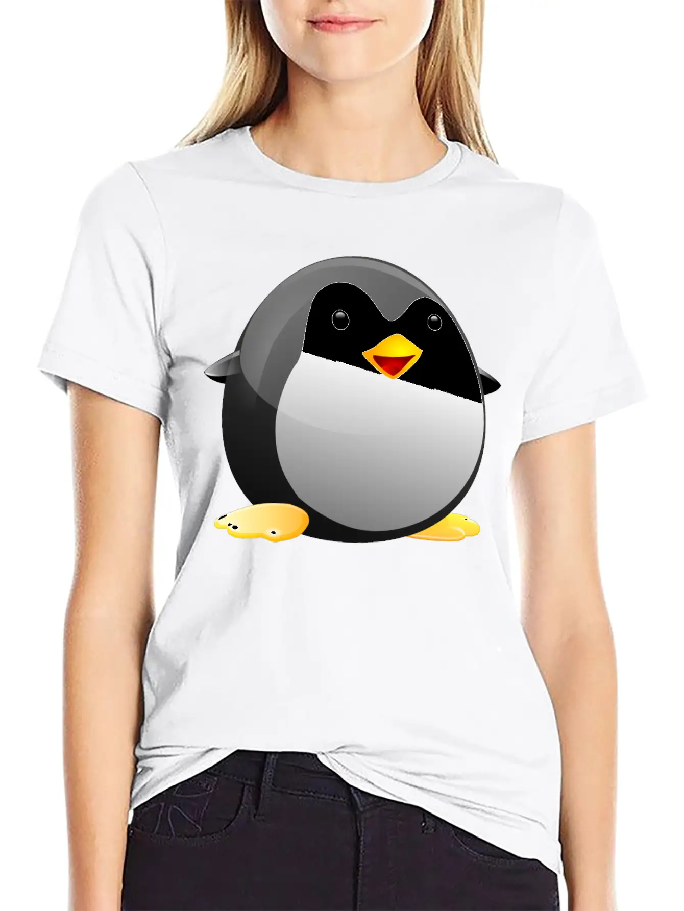 Tiny Tux Comfortable Minimalist Graphic Tee – Summer Style Essential