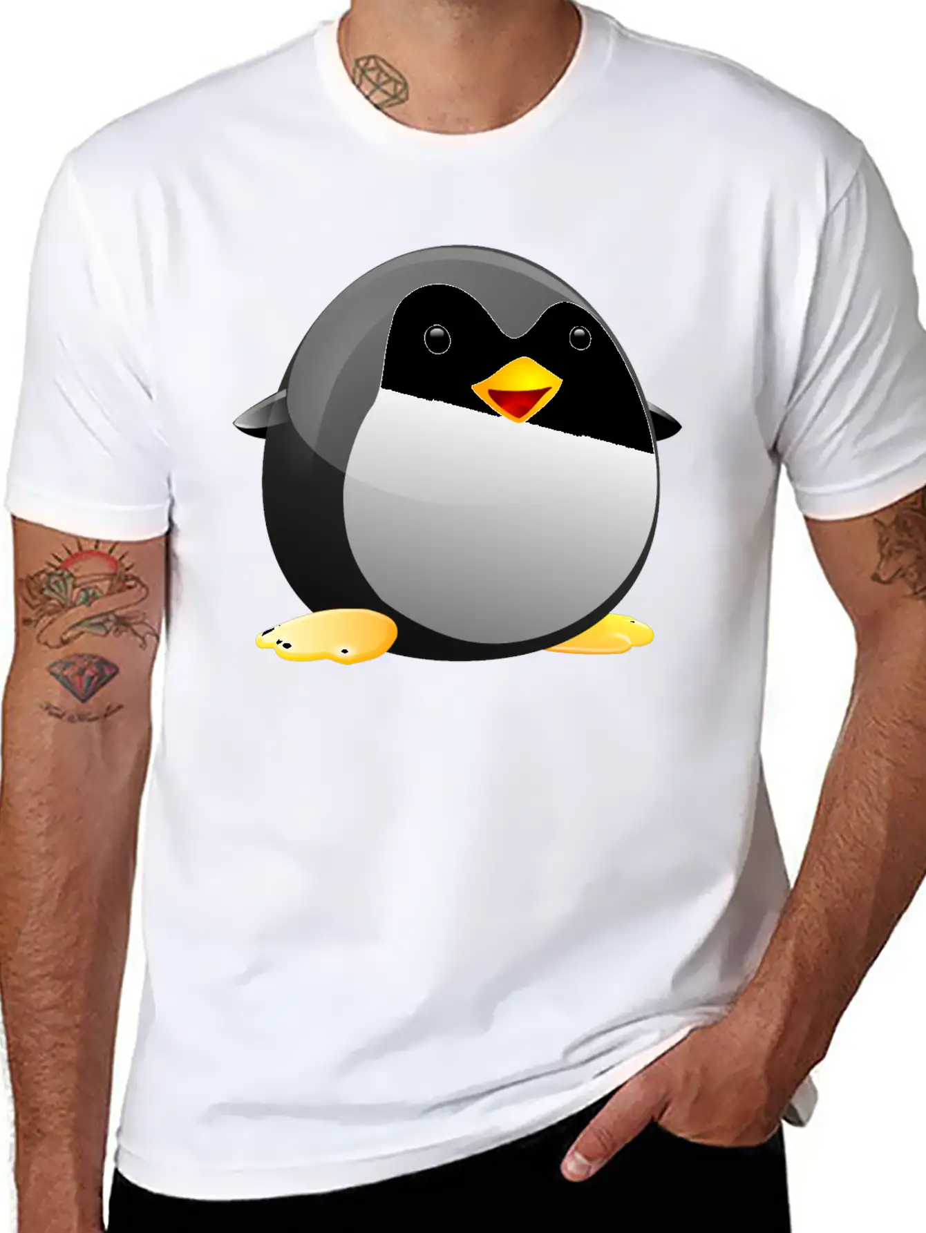 Tiny Tux Comfortable Minimalist Graphic Tee – Summer Style Essential