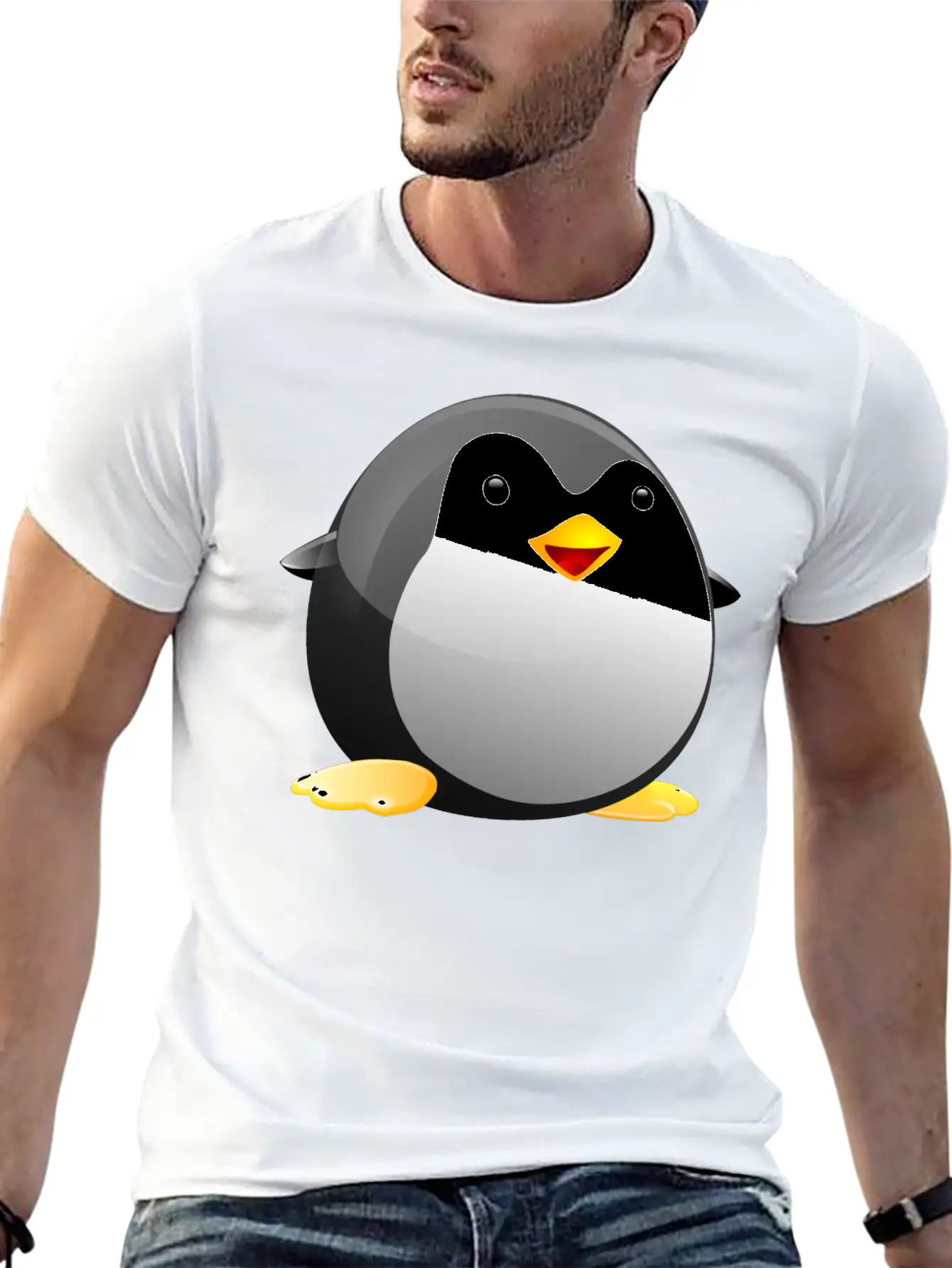 Tiny Tux Comfortable Minimalist Graphic Tee – Summer Style Essential