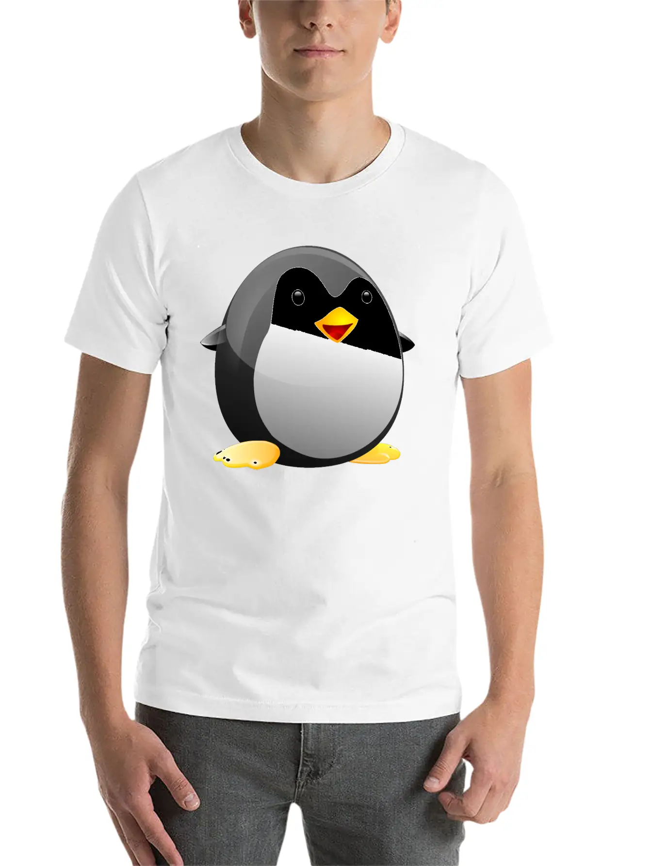 Tiny Tux Comfortable Minimalist Graphic Tee – Summer Style Essential