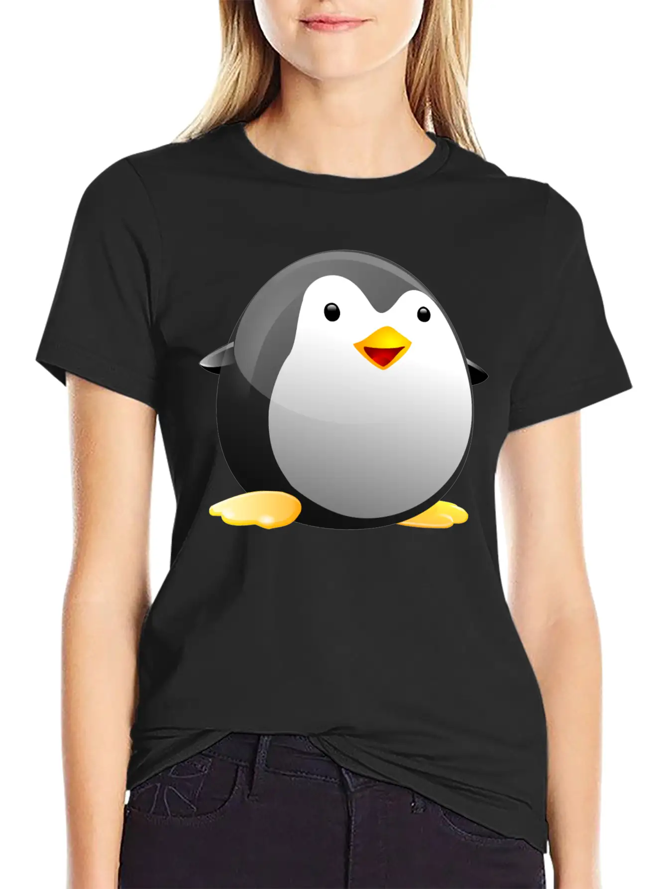 Tiny Tux Comfortable Minimalist Graphic Tee – Summer Style Essential