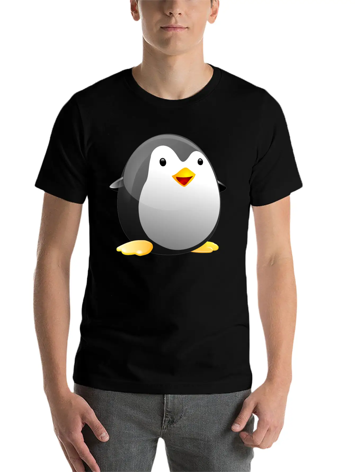 Tiny Tux Comfortable Minimalist Graphic Tee – Summer Style Essential