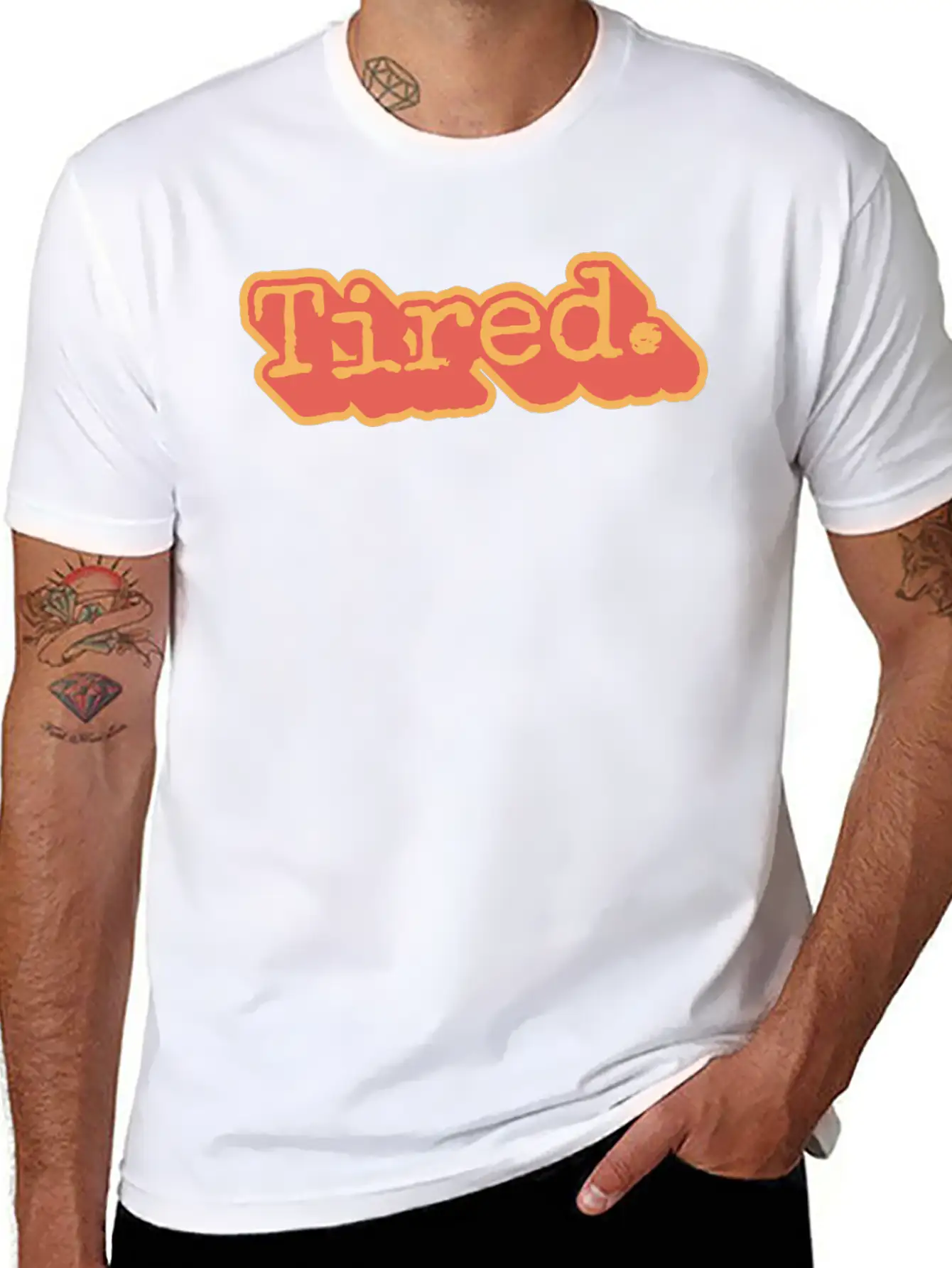 Tired, But Still Here Comfortable Minimalist Graphic Tee – Summer Style Essential