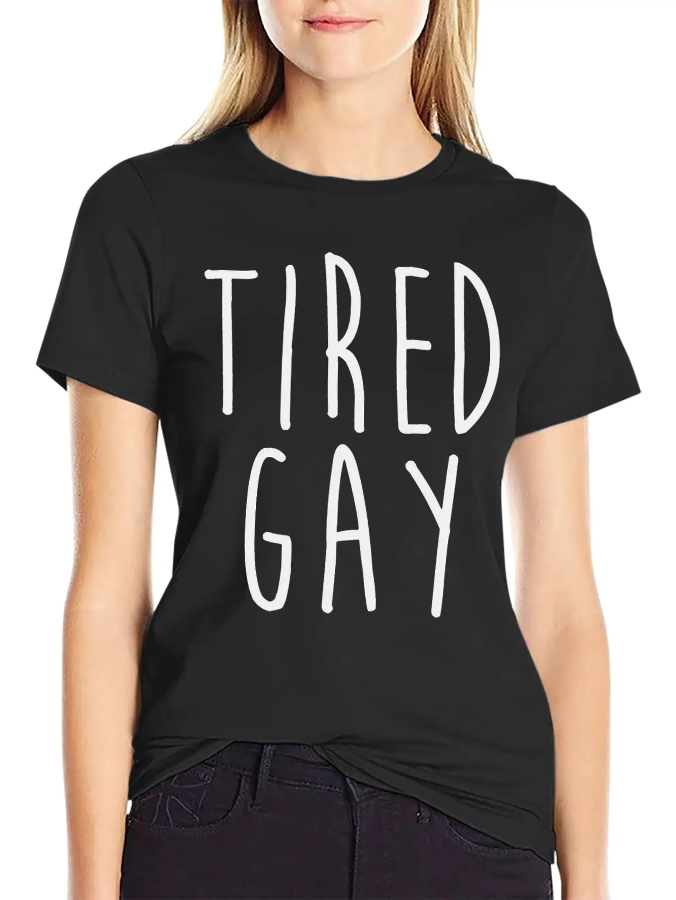 Tired Gay Unisex Short Sleeve Soft Cotton T-Shirt – Casual Everyday Wear