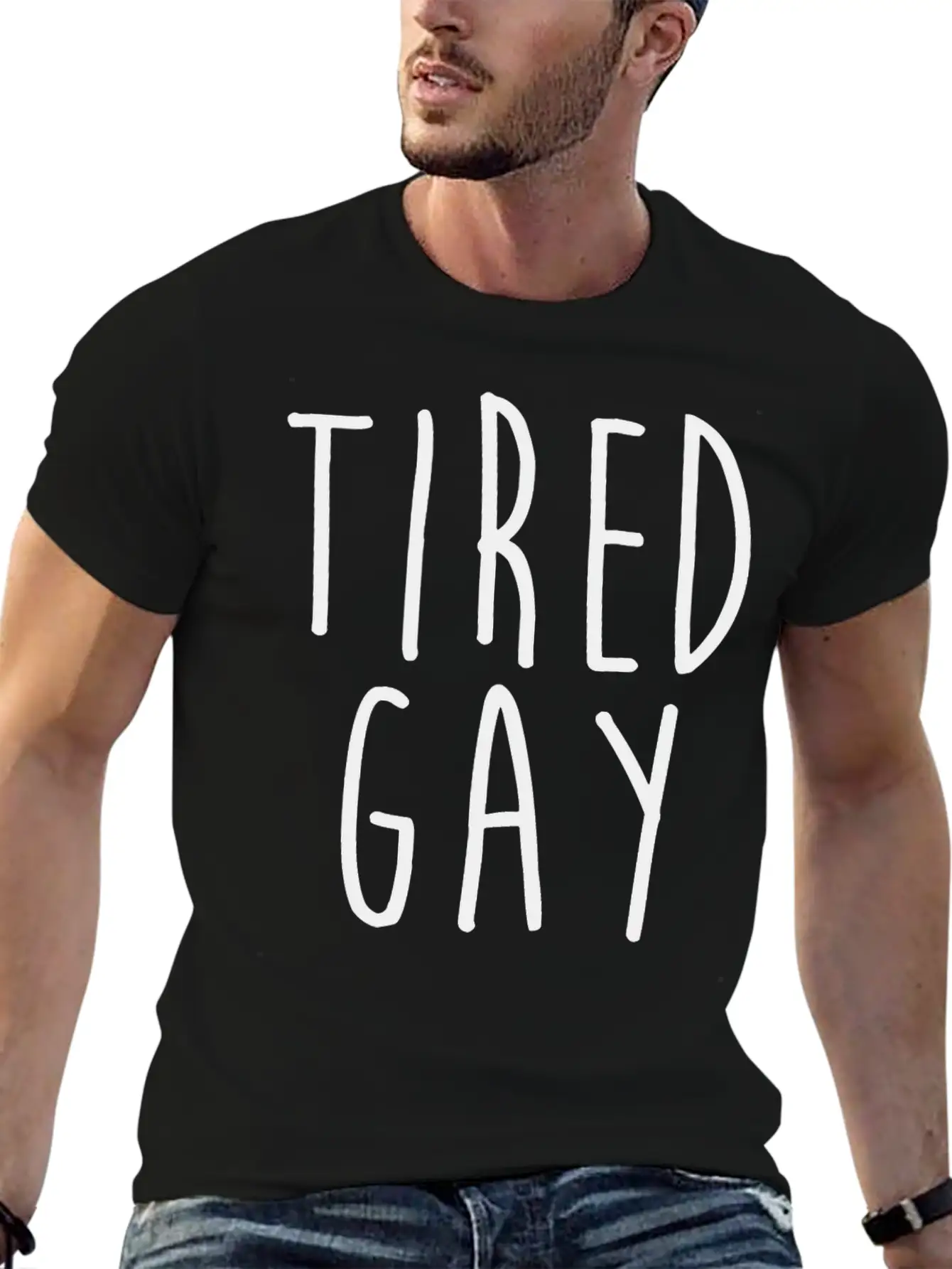 Tired Gay Unisex Short Sleeve Soft Cotton T-Shirt – Casual Everyday Wear