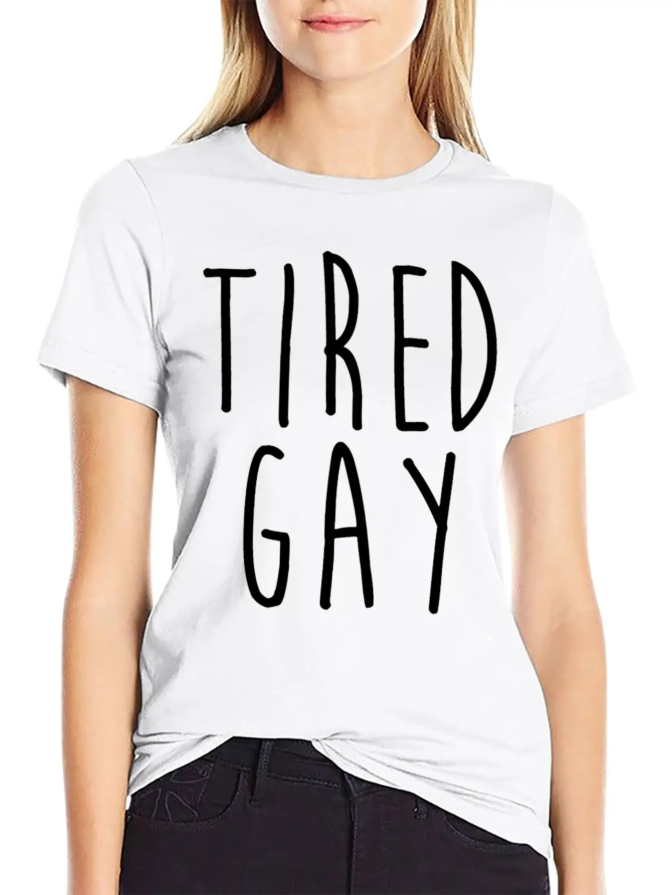 Tired Gay Unisex Short Sleeve Soft Cotton T-Shirt – Casual Everyday Wear