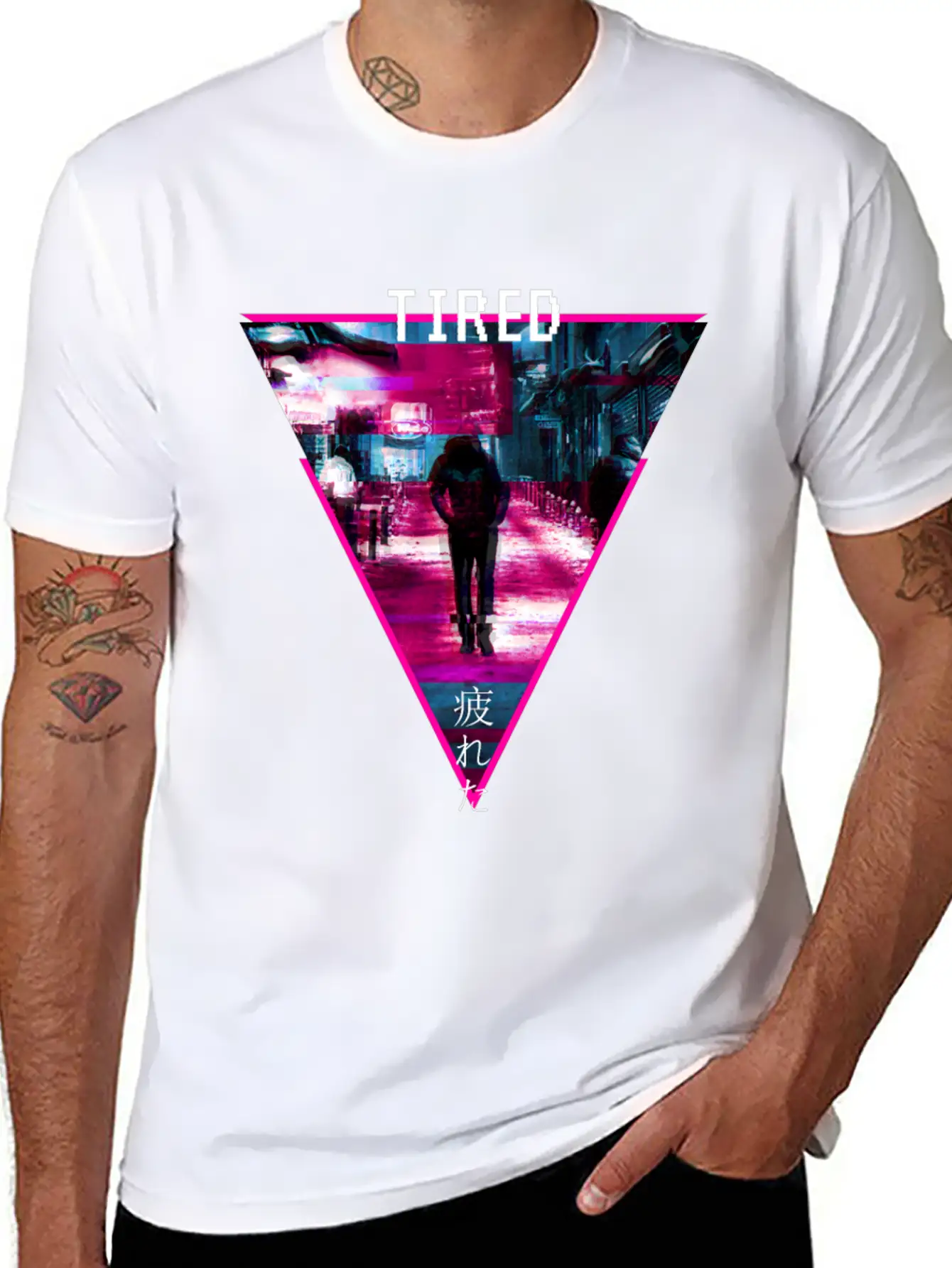 Tired Glitchcore Weirdcore Aesthetic Hyperpop Gift Stylish Everyday T-Shirt – Unisex Basic Cotton Tee