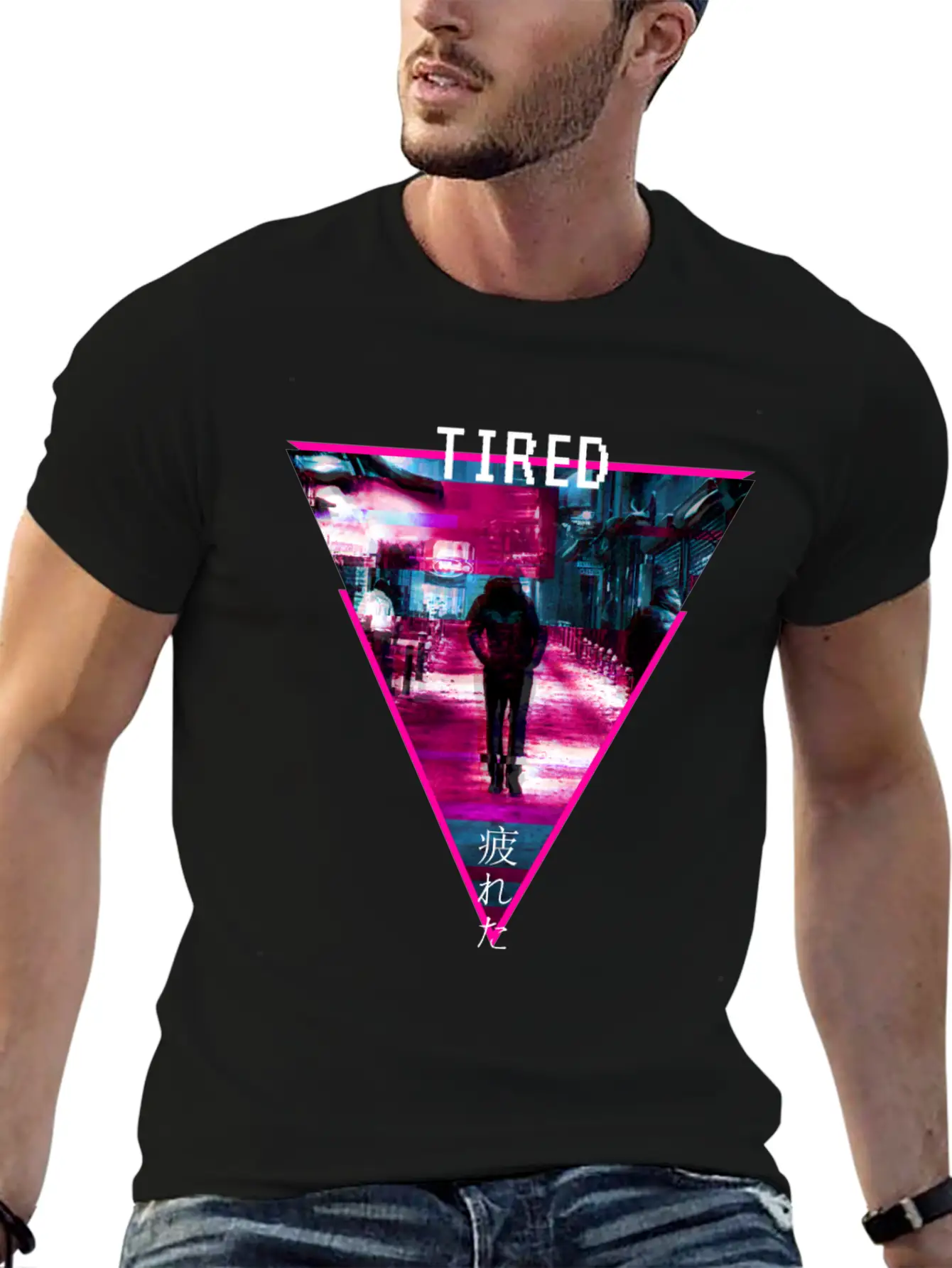 Tired Glitchcore Weirdcore Aesthetic Hyperpop Gift Stylish Everyday T-Shirt – Unisex Basic Cotton Tee