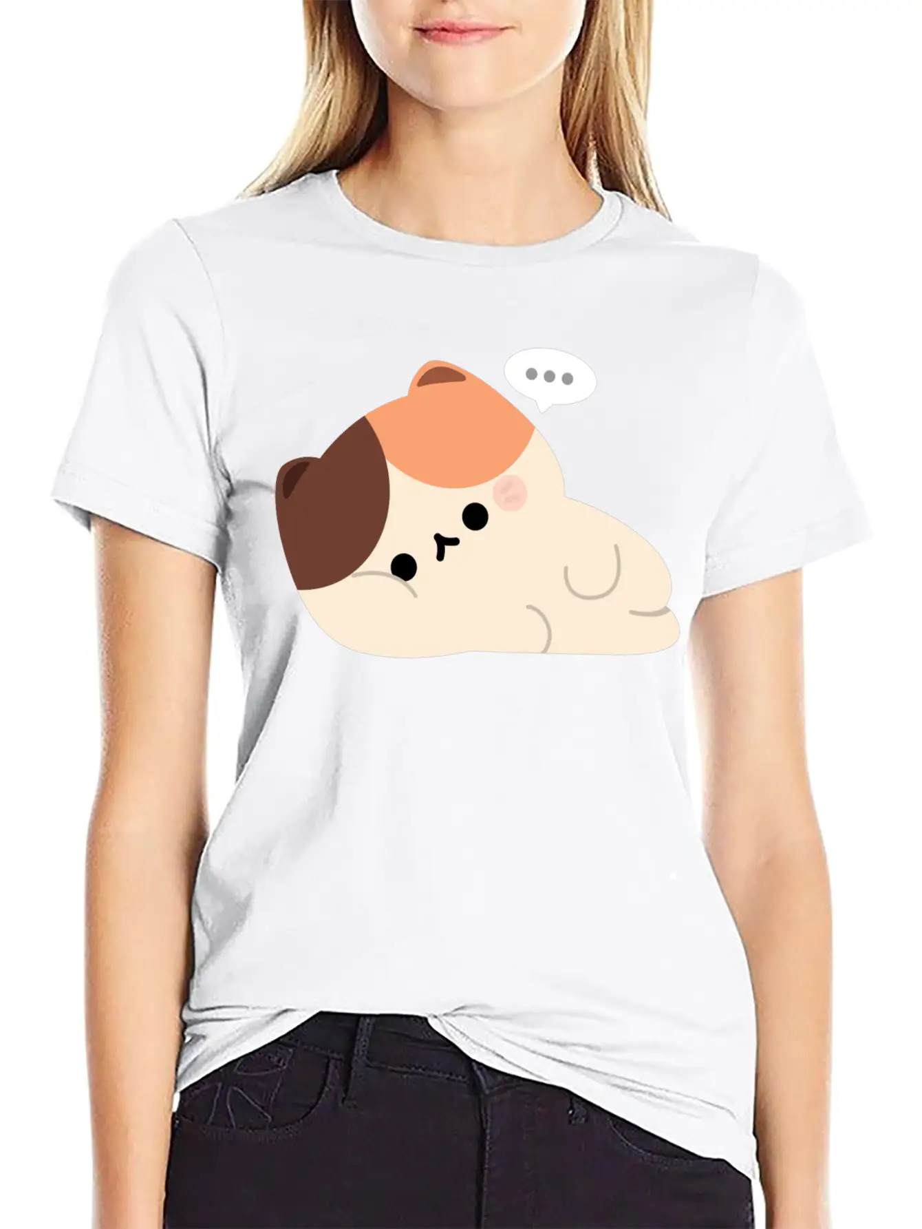 Tired Tortie Cat Stylish Everyday T-Shirt – Unisex Basic Cotton Tee