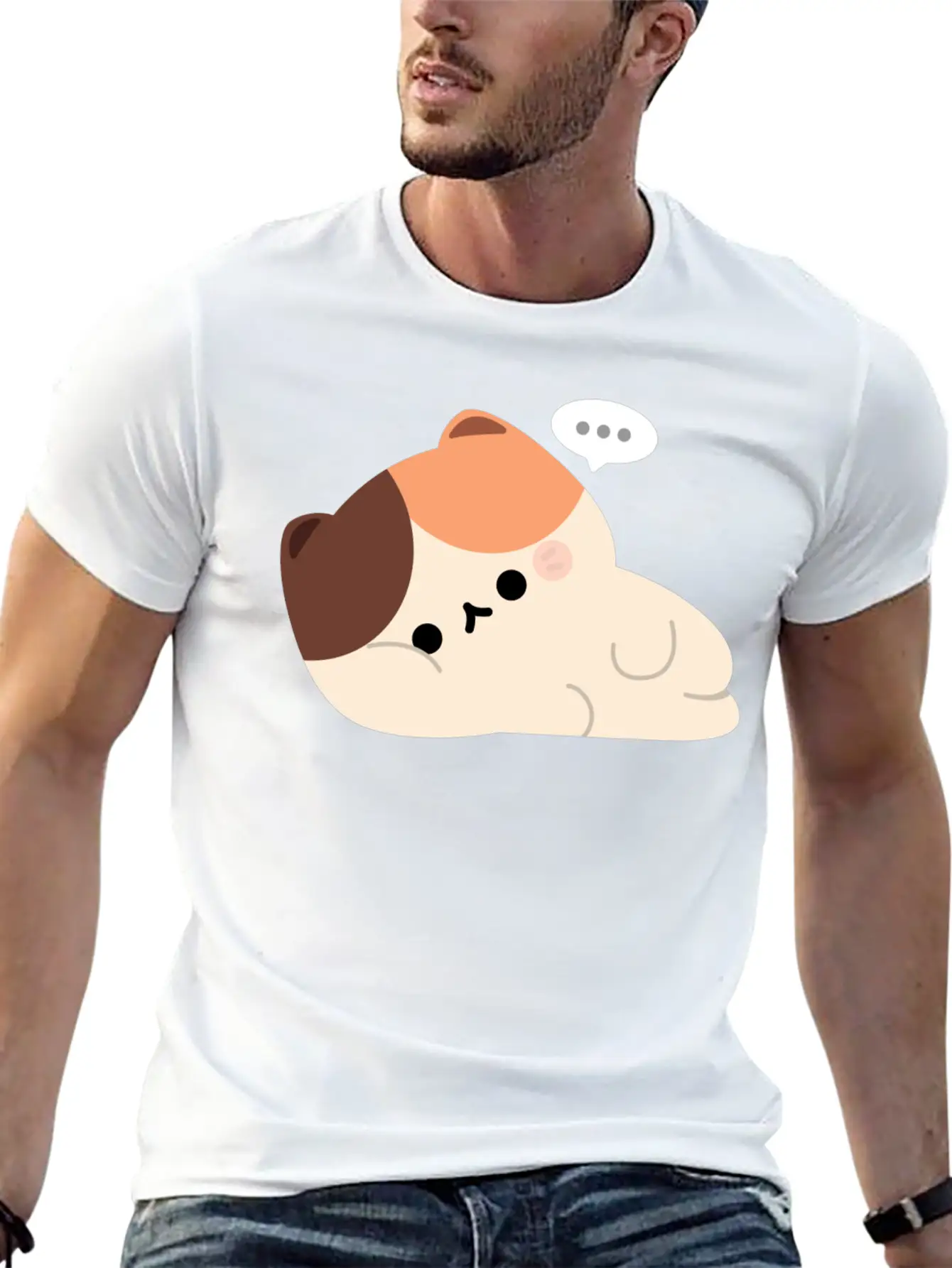 Tired Tortie Cat Stylish Everyday T-Shirt – Unisex Basic Cotton Tee