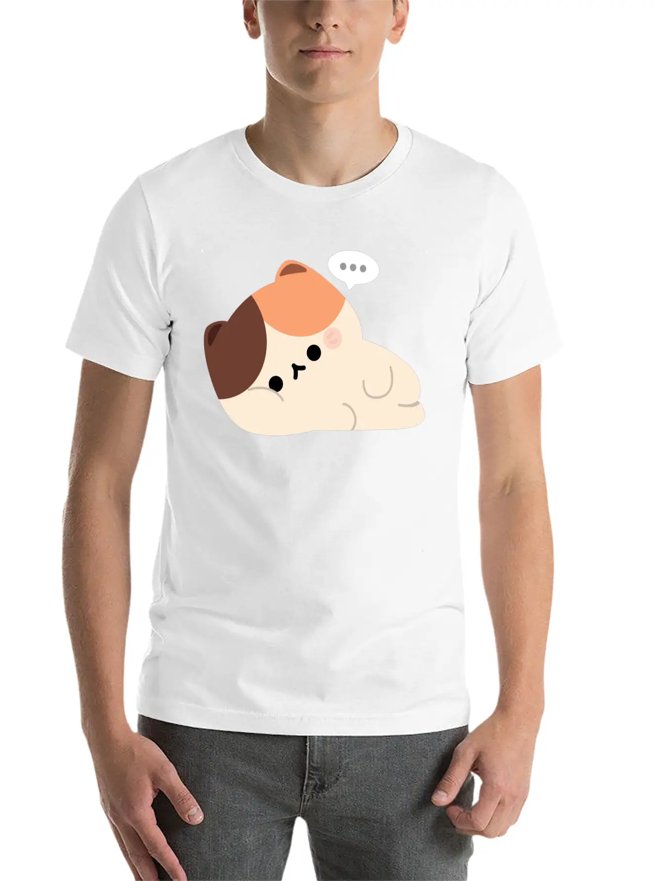 Tired Tortie Cat Stylish Everyday T-Shirt – Unisex Basic Cotton Tee