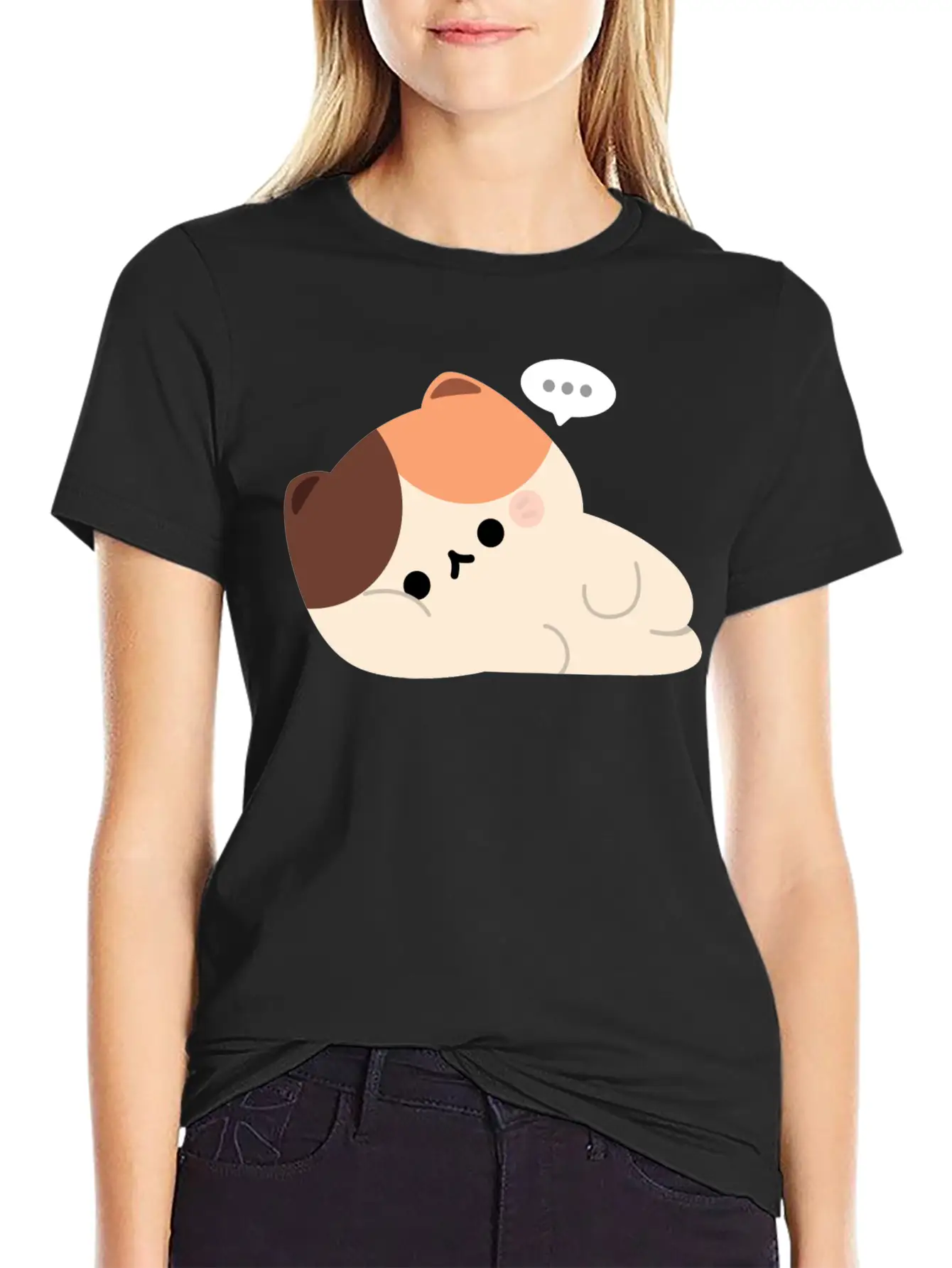 Tired Tortie Cat Stylish Everyday T-Shirt – Unisex Basic Cotton Tee