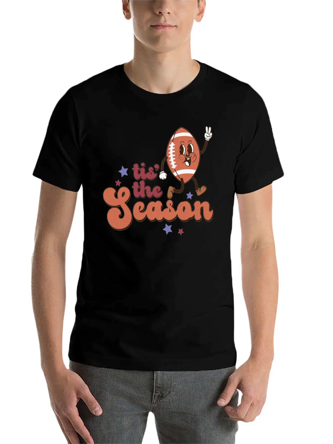 Tis The Football Season Stylish Everyday T-Shirt – Unisex Basic Cotton Tee