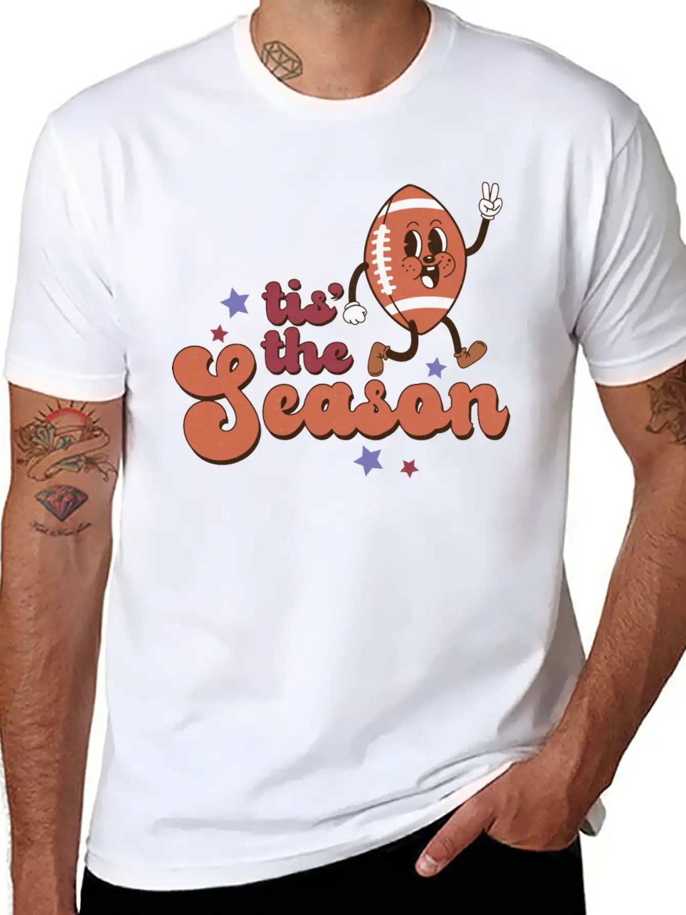 Tis The Football Season Stylish Everyday T-Shirt – Unisex Basic Cotton Tee