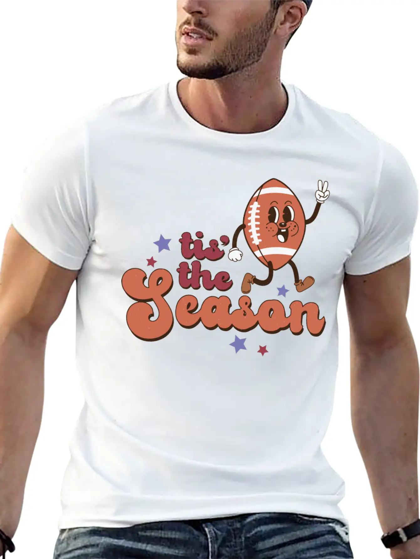 Tis The Football Season Stylish Everyday T-Shirt – Unisex Basic Cotton Tee