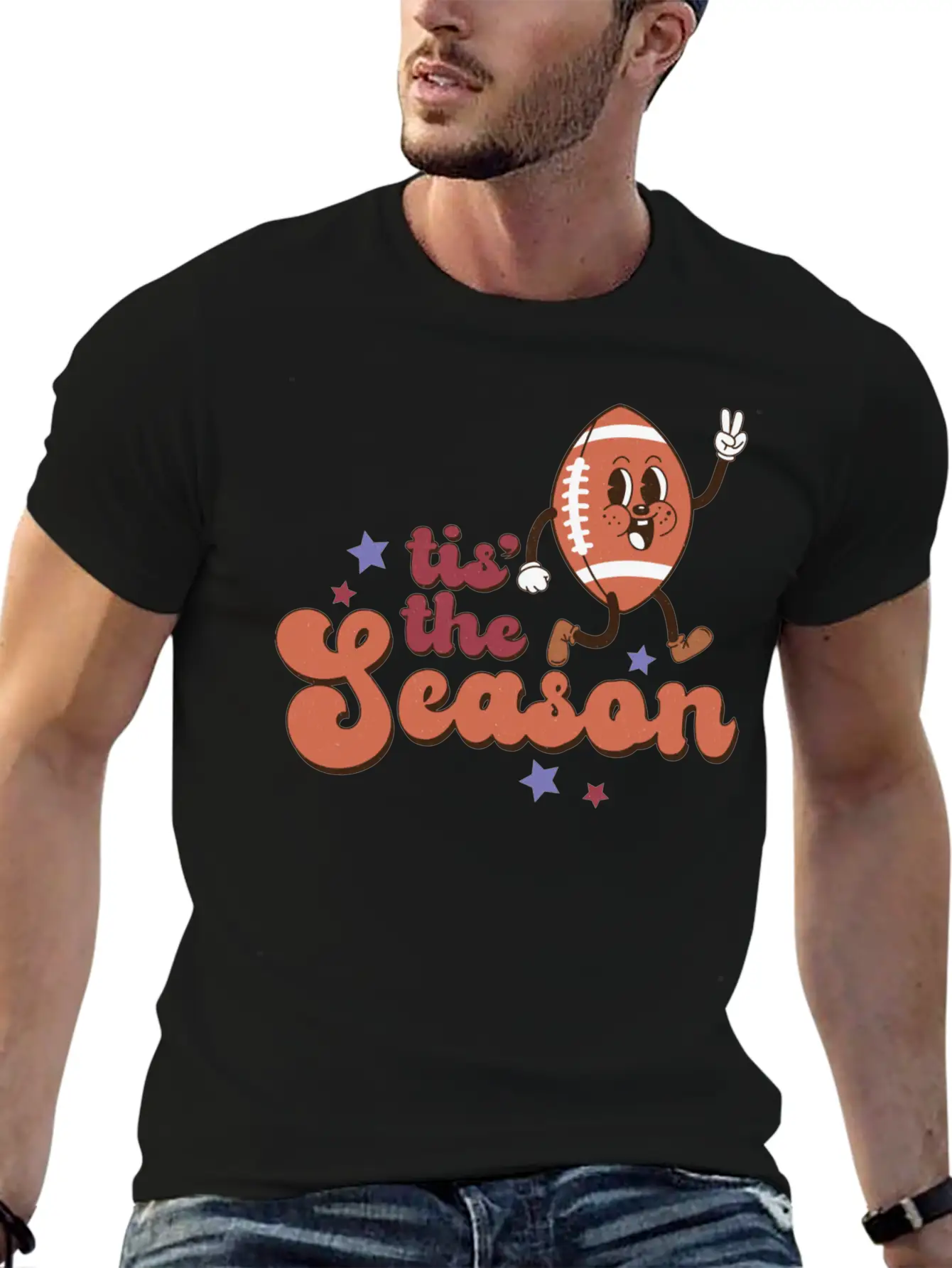 Tis The Football Season Stylish Everyday T-Shirt – Unisex Basic Cotton Tee