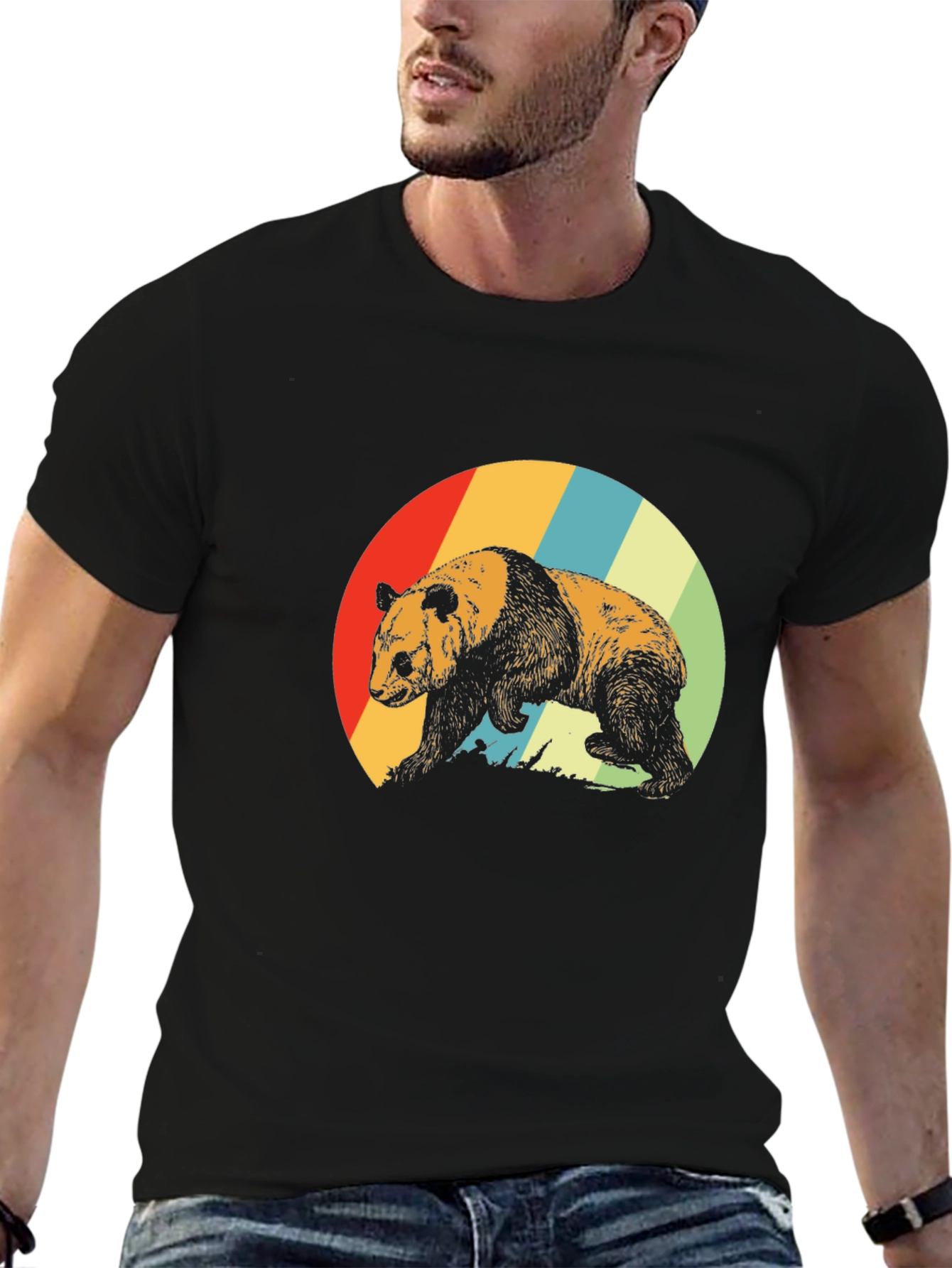 Retro Panda Bear Graphic T-Shirt