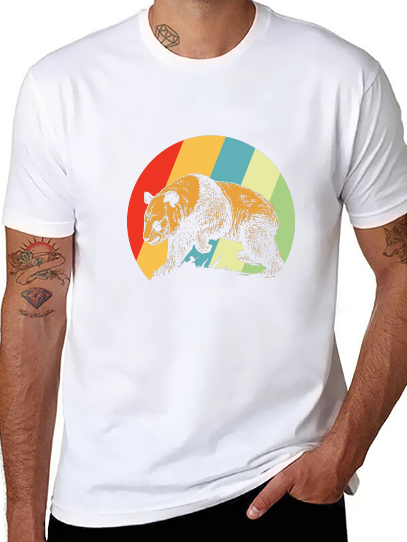 Retro Panda Bear Graphic T-Shirt