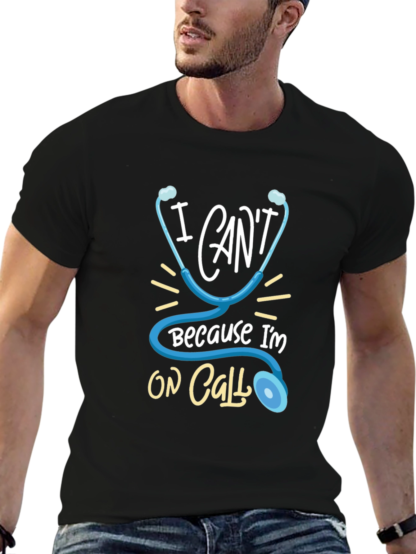 On Call Doctor Stethoscope Graphic T-Shirt