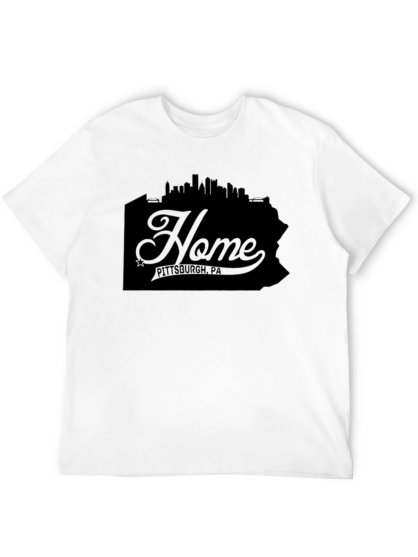 Pittsburgh PA Home Silhouette Graphic T-Shirt