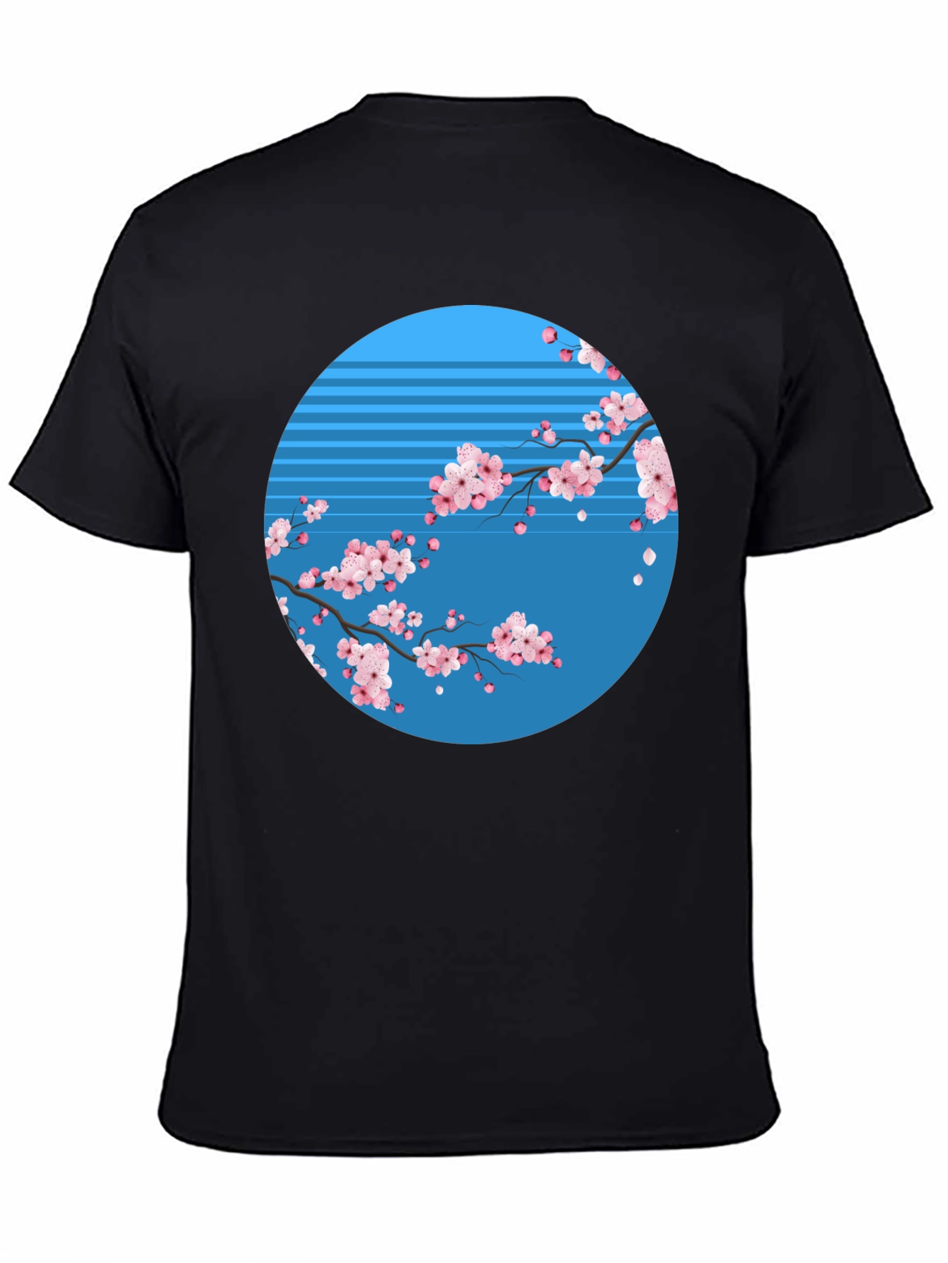 Cherry Blossom Graphic Tee - Black Cotton