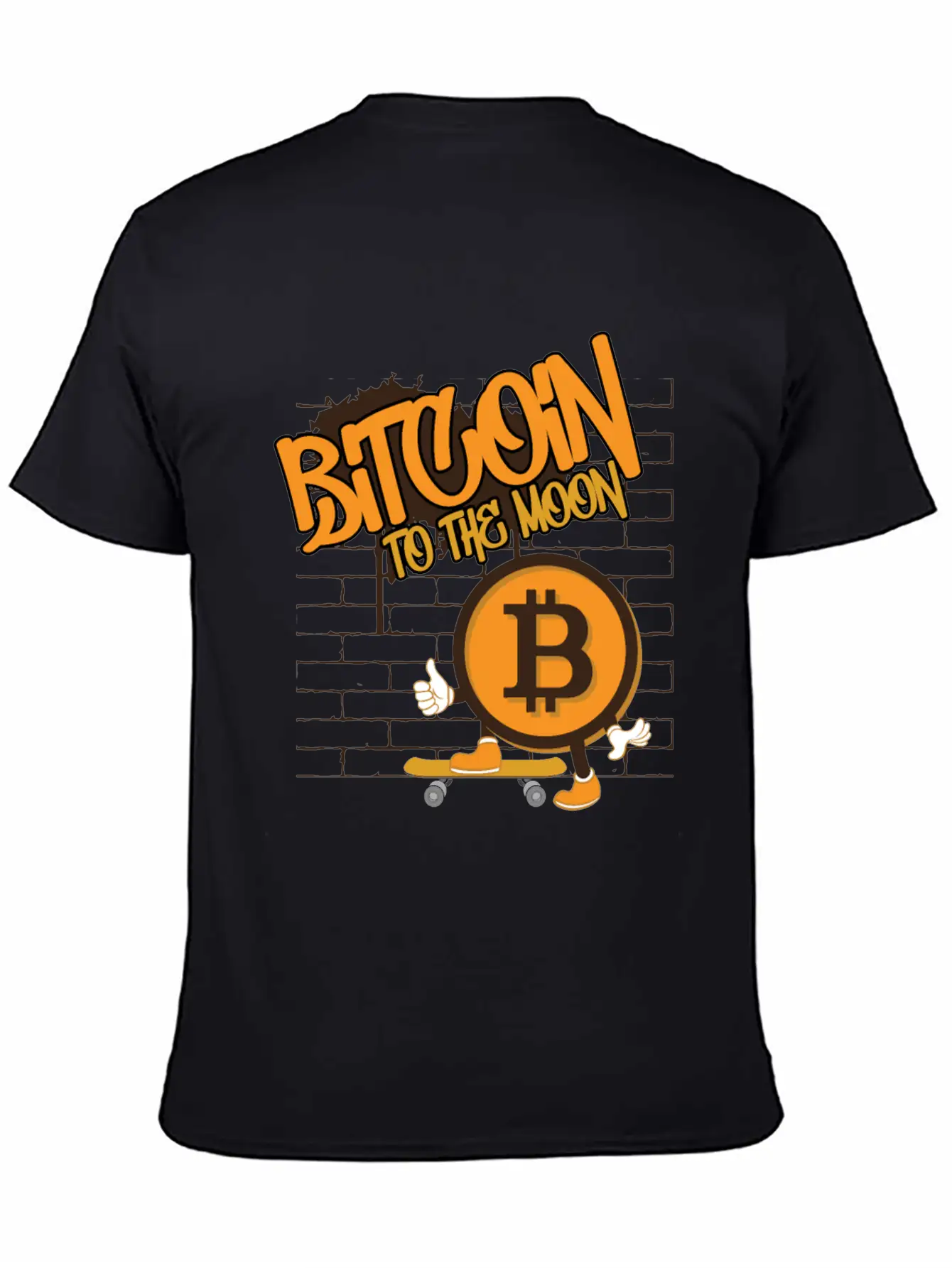 To The Moon, Bitcoin Skater Unisex Short Sleeve Soft Cotton T-Shirt – Casual Everyday Wear