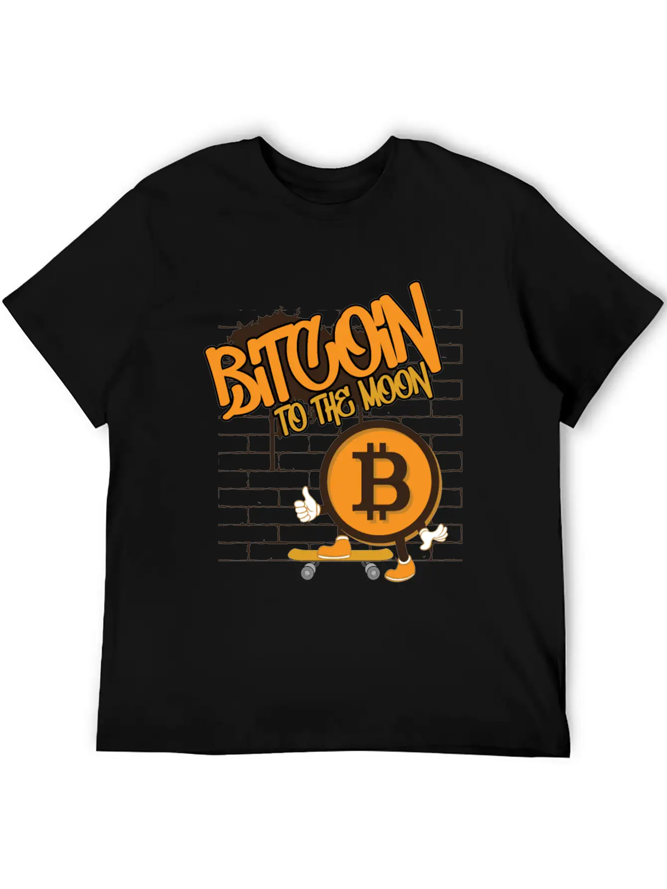 To The Moon, Bitcoin Skater Unisex Short Sleeve Soft Cotton T-Shirt – Casual Everyday Wear