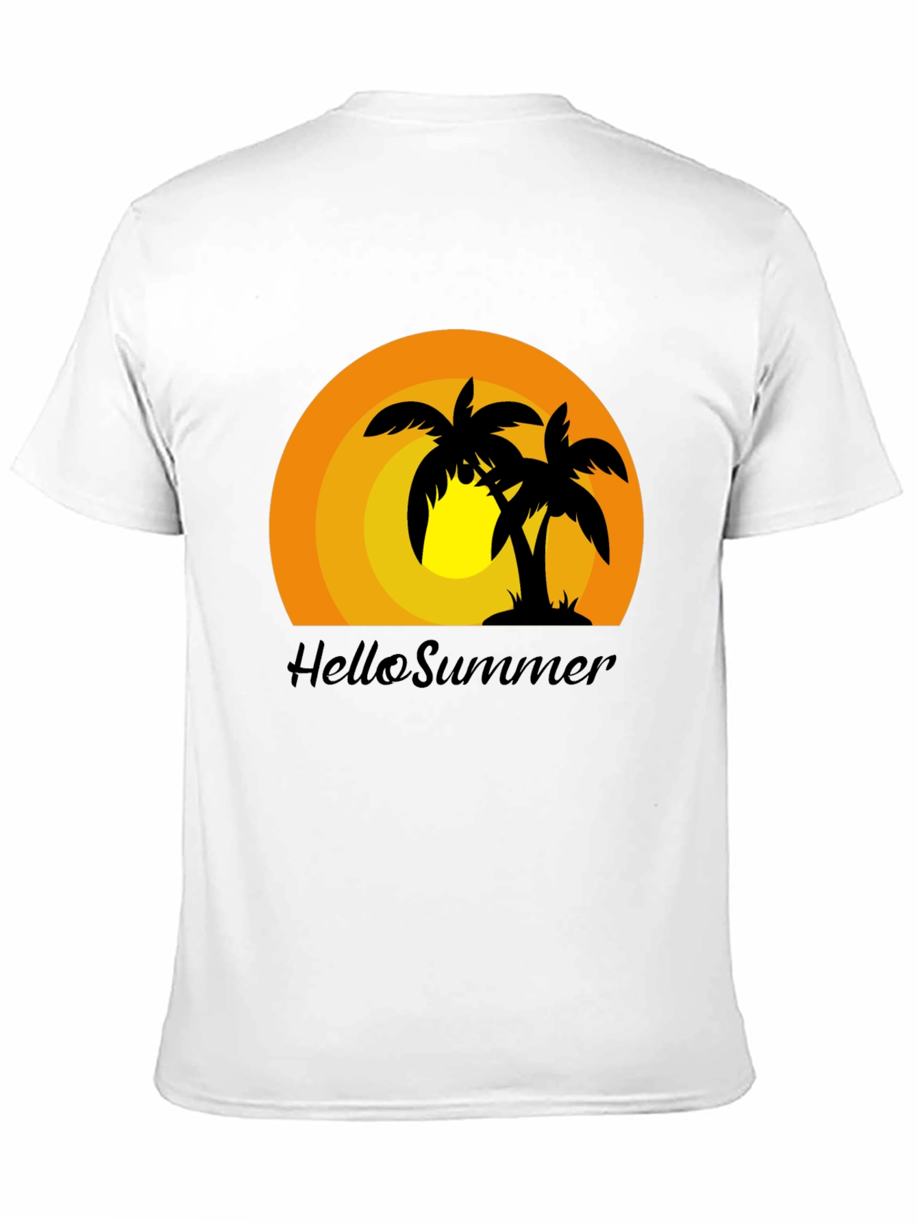 Hello Summer Palm Tree Graphic T-Shirt