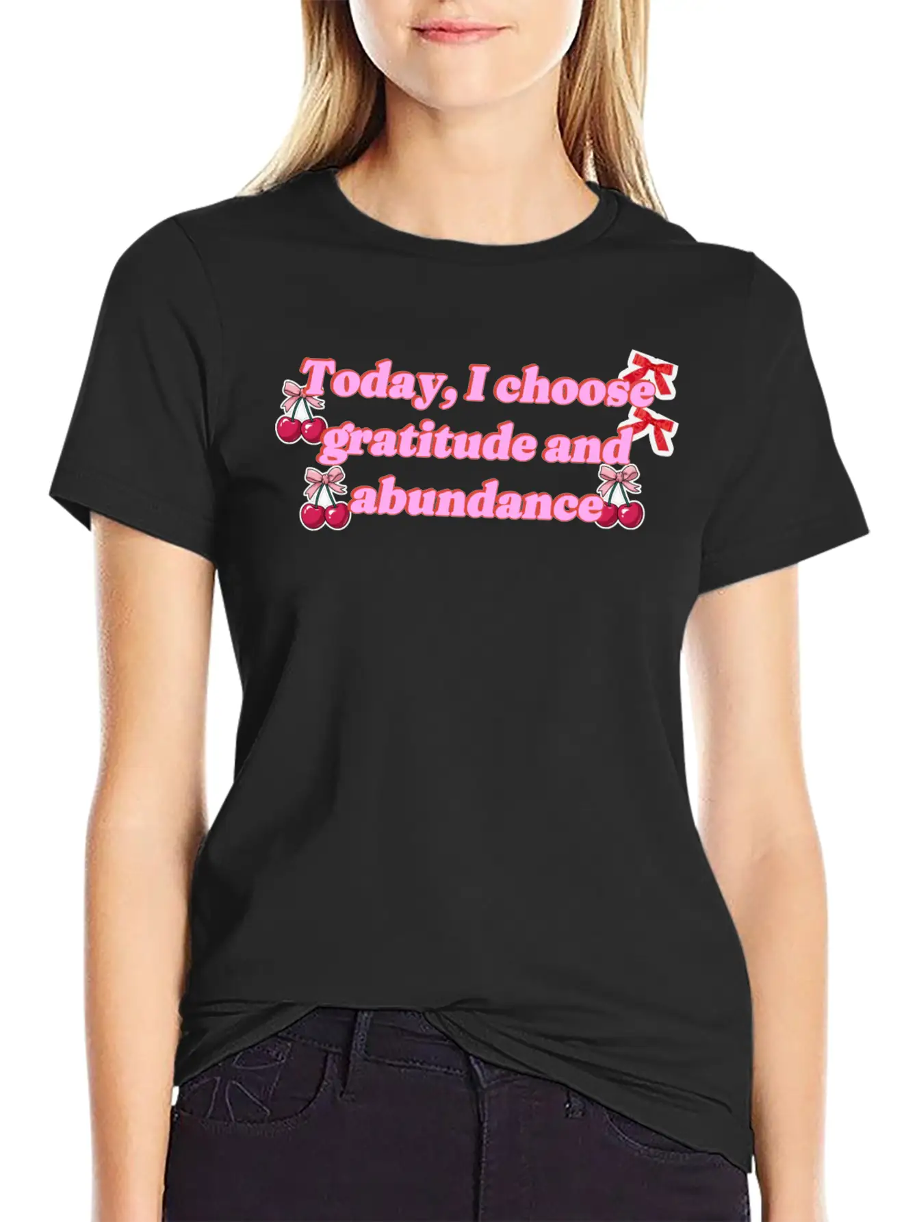 Today, I Choose Gratitude And Abundance" T-shirt. Timeless Short Sleeve Tee – Comfy And Minimalist Design