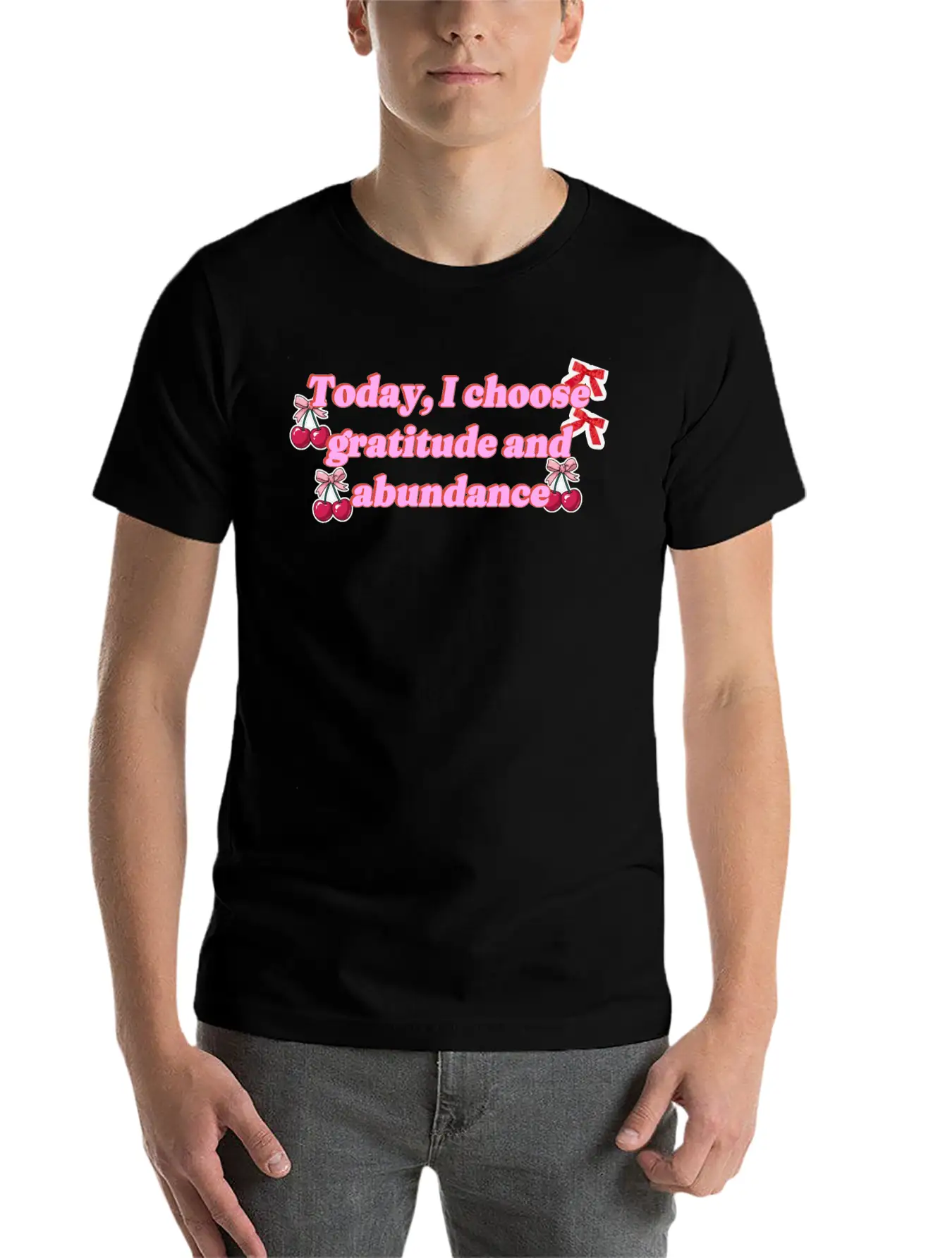 Today, I Choose Gratitude And Abundance" T-shirt. Timeless Short Sleeve Tee – Comfy And Minimalist Design