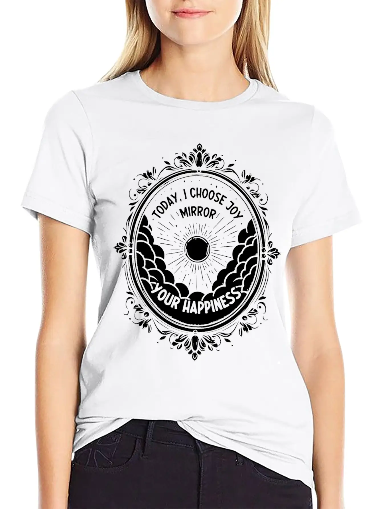 Today I Choose Joy, Mirror Your Happiness Timeless Short Sleeve Tee – Comfy And Minimalist Design