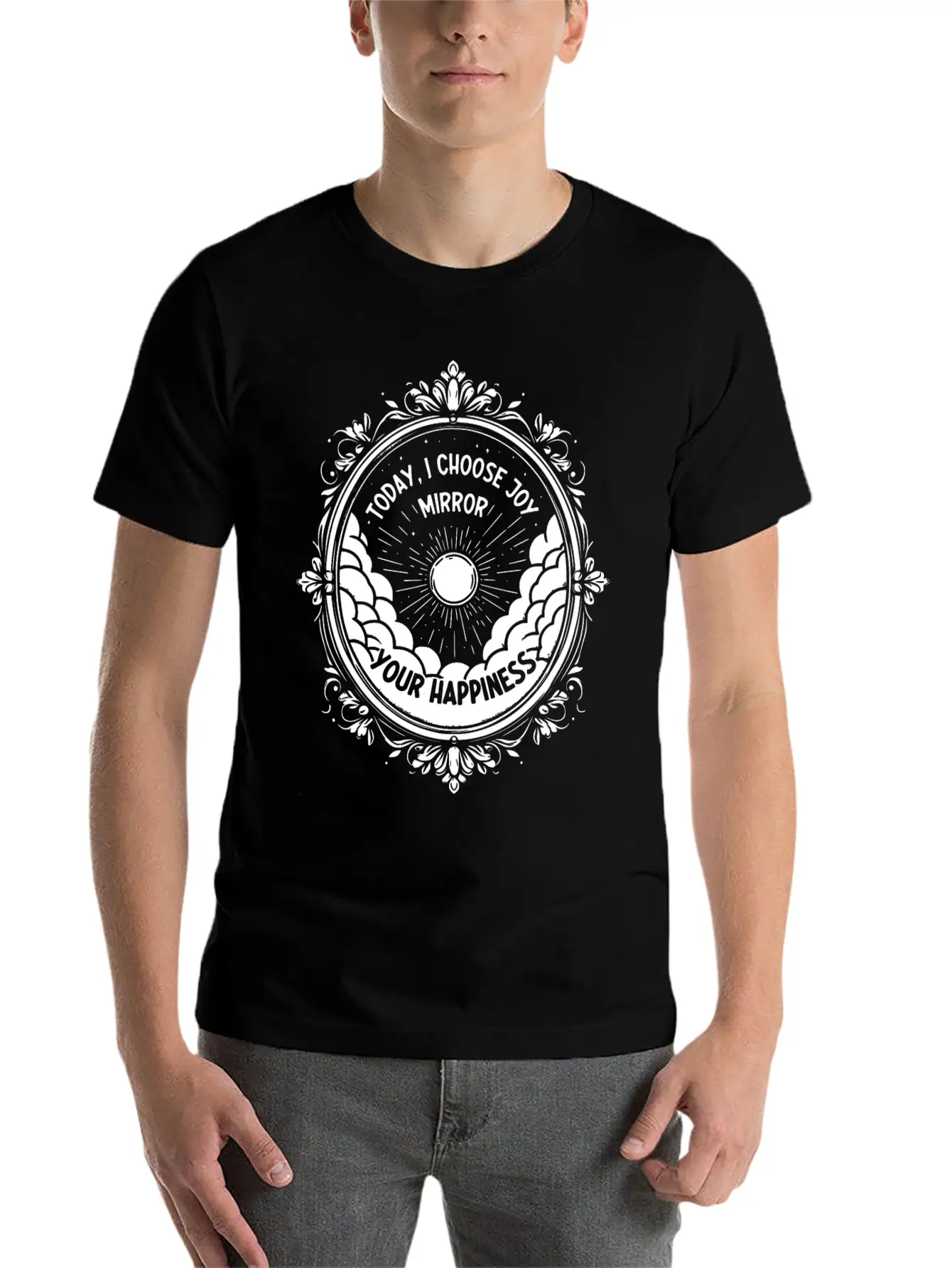 Today I Choose Joy, Mirror Your Happiness Timeless Short Sleeve Tee – Comfy And Minimalist Design