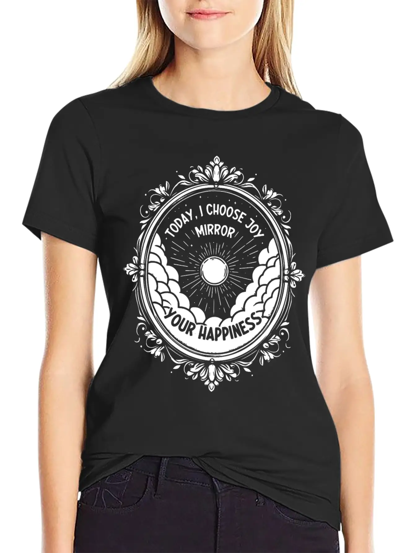 Today I Choose Joy, Mirror Your Happiness Timeless Short Sleeve Tee – Comfy And Minimalist Design