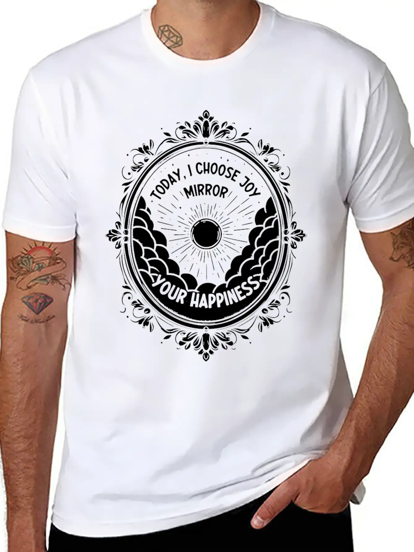 Today I Choose Joy, Mirror Your Happiness Timeless Short Sleeve Tee – Comfy And Minimalist Design