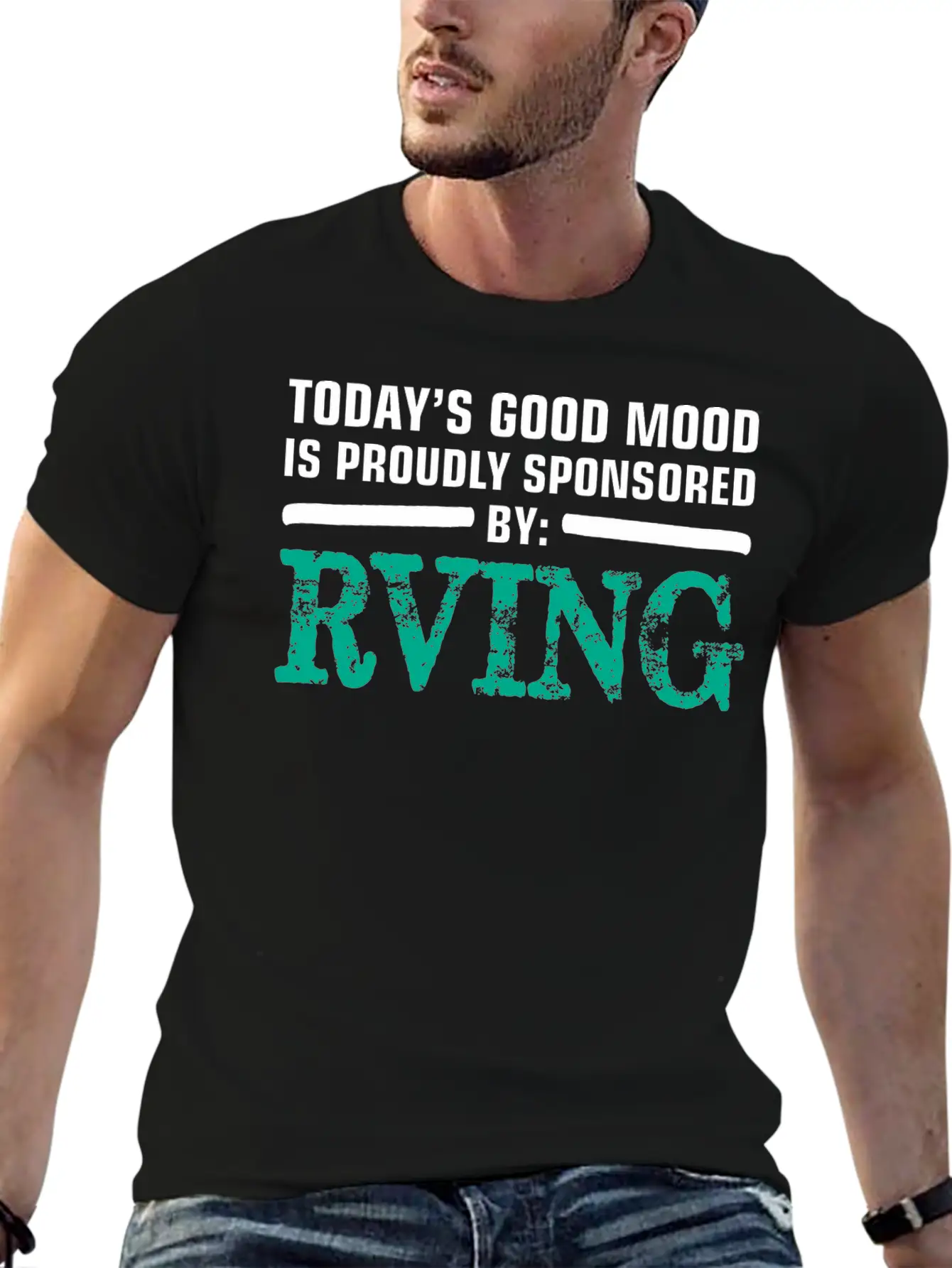 Todays Good Mood Proudly Sponsored Rving Timeless Short Sleeve Tee – Comfy And Minimalist Design