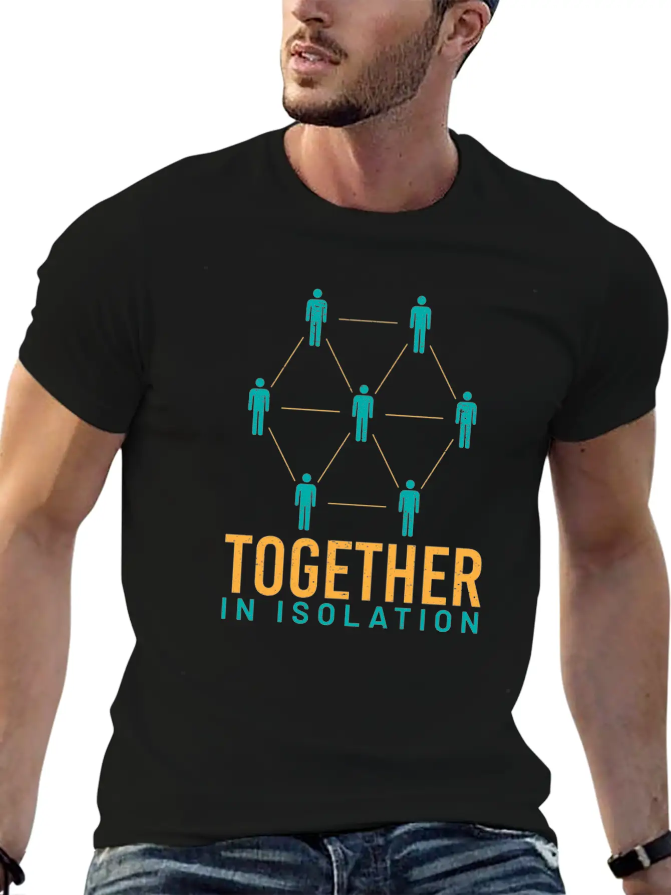 Together In Isolation Unisex Short Sleeve Soft Cotton T-Shirt – Casual Everyday Wear