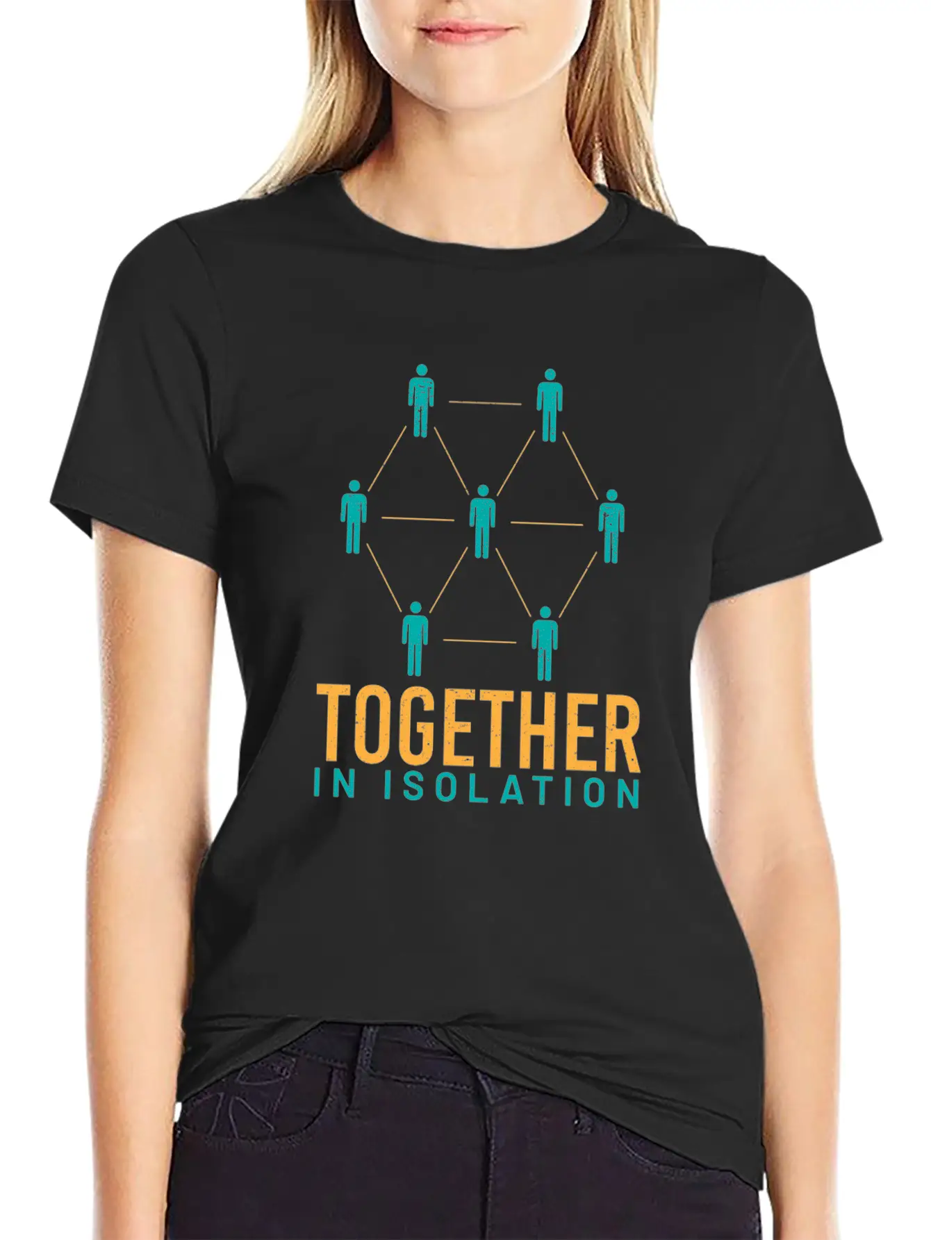 Together In Isolation Unisex Short Sleeve Soft Cotton T-Shirt – Casual Everyday Wear