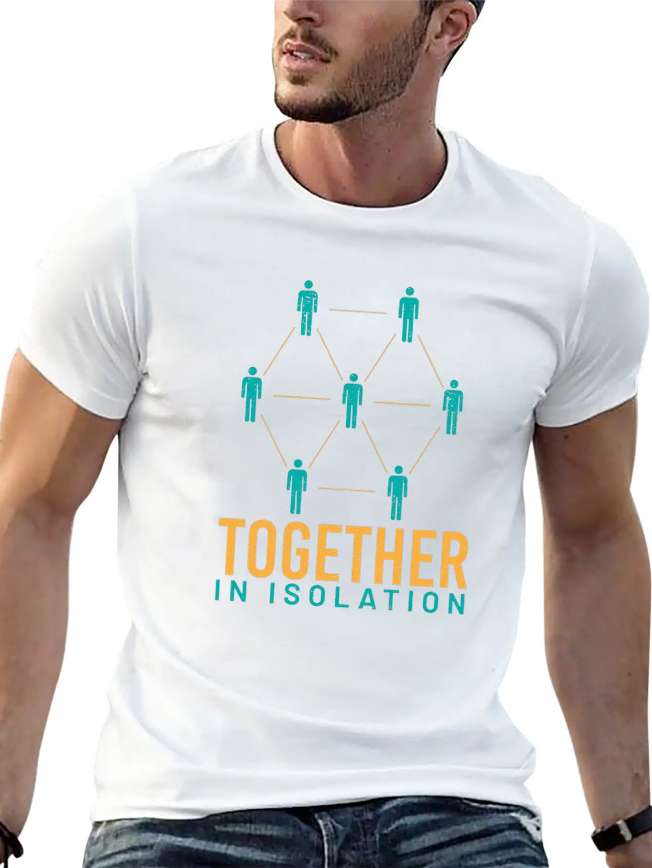 Together In Isolation Unisex Short Sleeve Soft Cotton T-Shirt – Casual Everyday Wear
