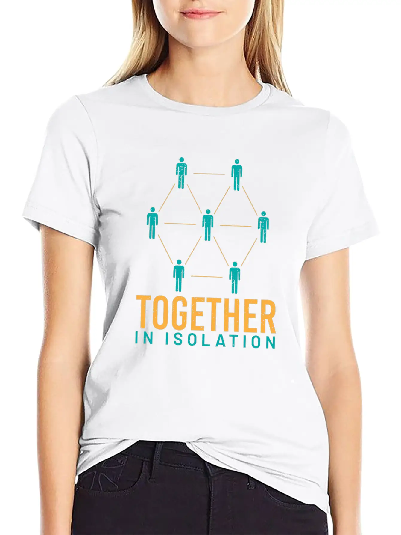 Together In Isolation Unisex Short Sleeve Soft Cotton T-Shirt – Casual Everyday Wear