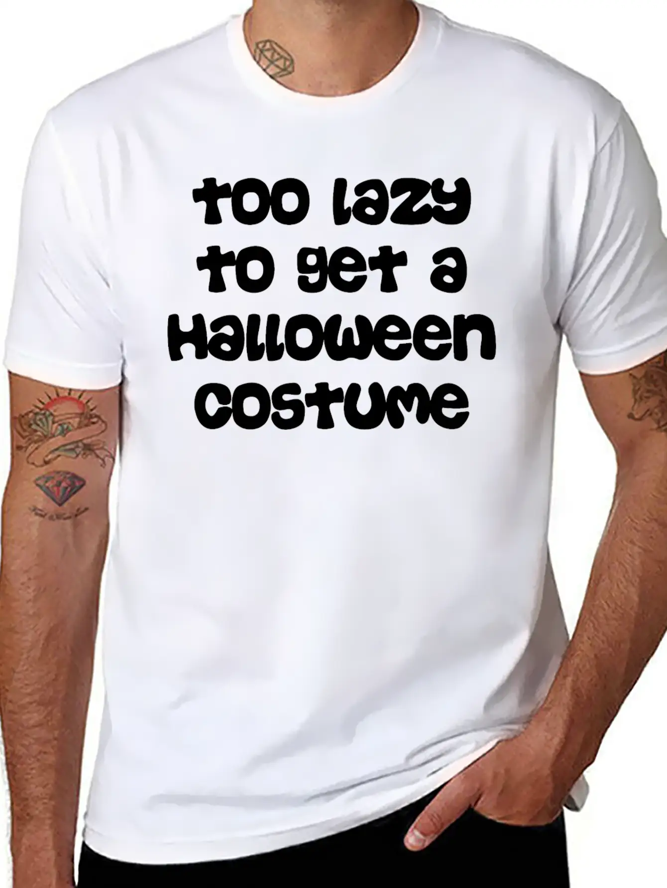 Too Lazy To Get Halloween Costume Timeless Short Sleeve Tee – Comfy And Minimalist Design