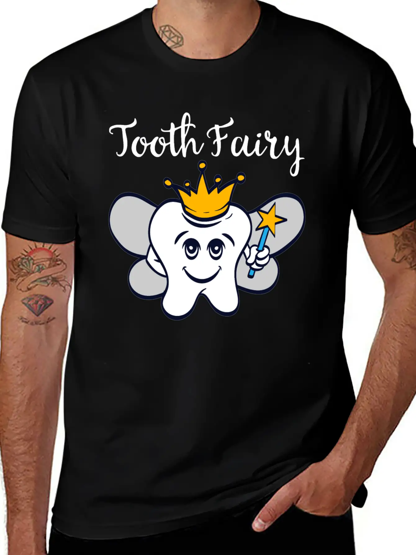 Tooth Fairy A Cute White Teeth Great Gift For Basic Graphic T-Shirt – Daily Comfort In Soft Cotton