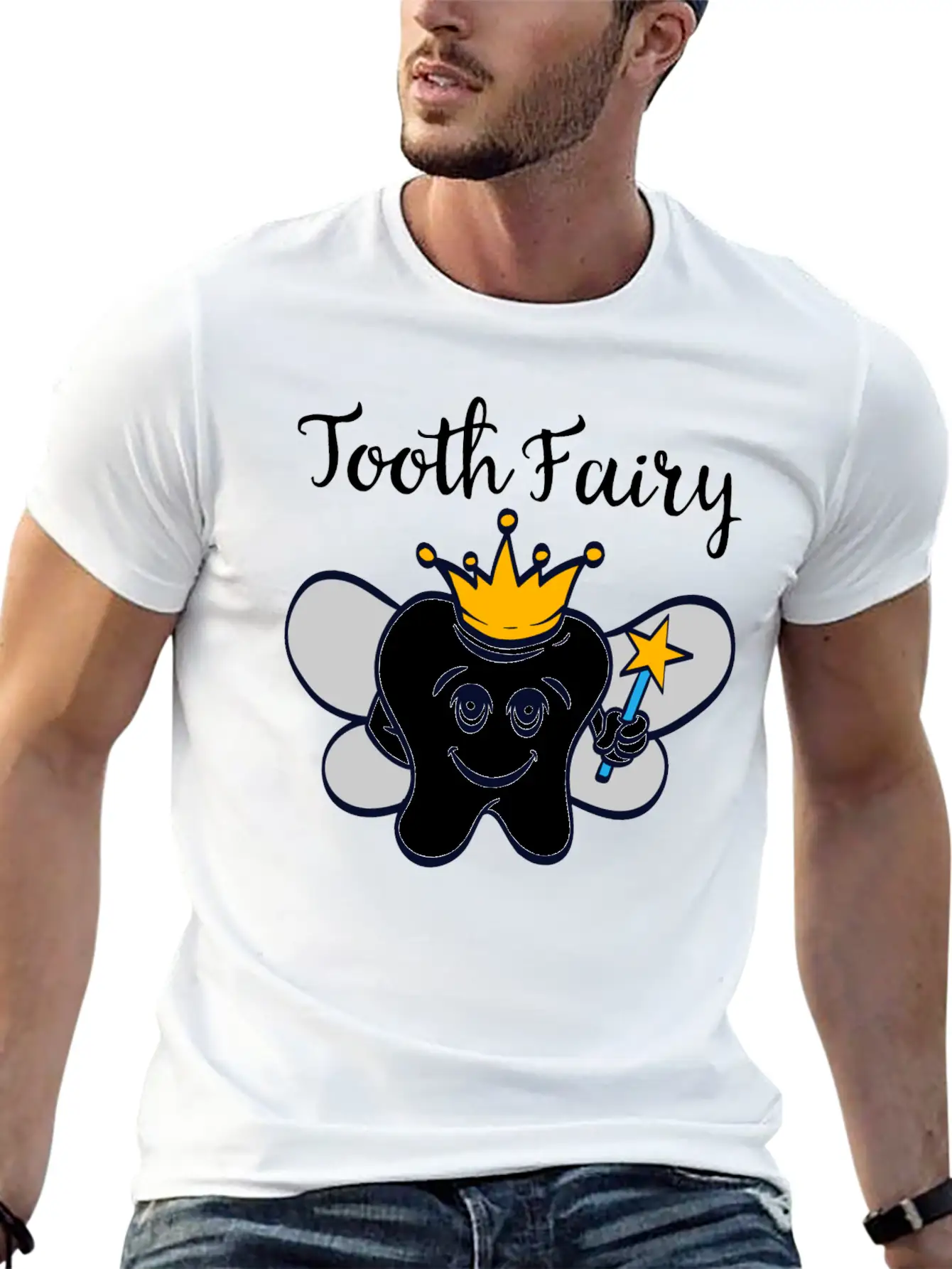 Tooth Fairy A Cute White Teeth Great Gift For Basic Graphic T-Shirt – Daily Comfort In Soft Cotton