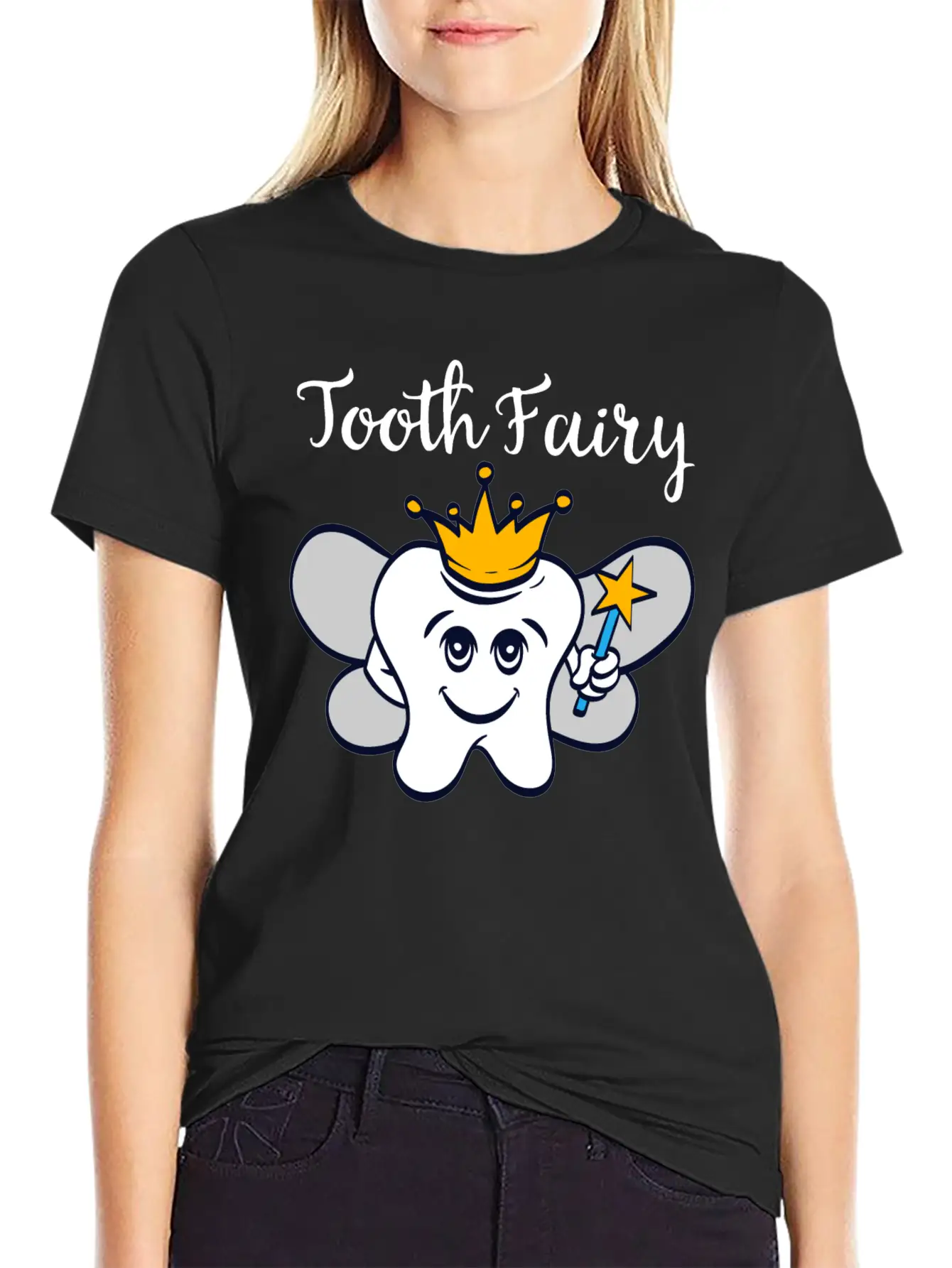 Tooth Fairy A Cute White Teeth Great Gift For Basic Graphic T-Shirt – Daily Comfort In Soft Cotton